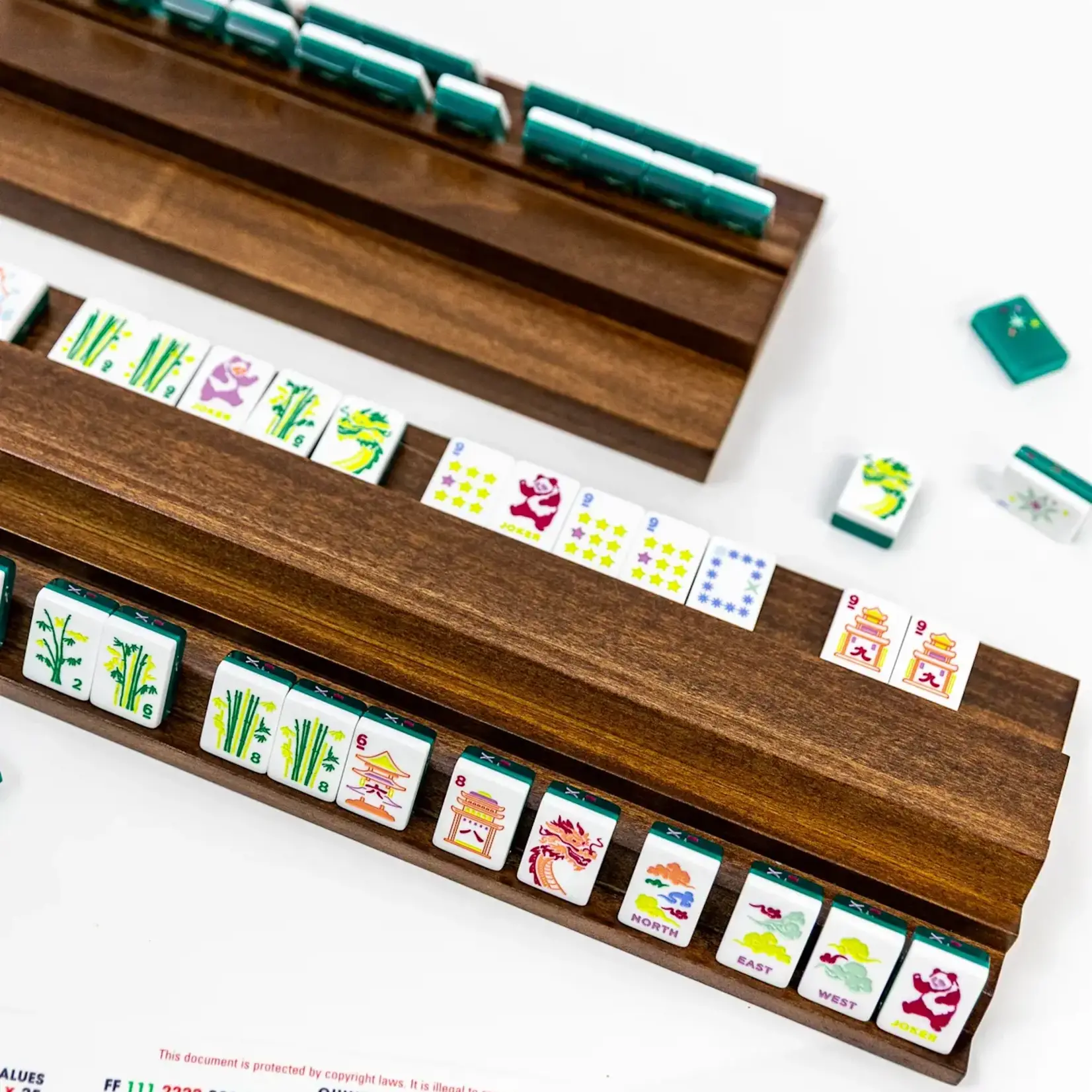 Bam Bird Boutique Two Player Wood Mahjong Racks