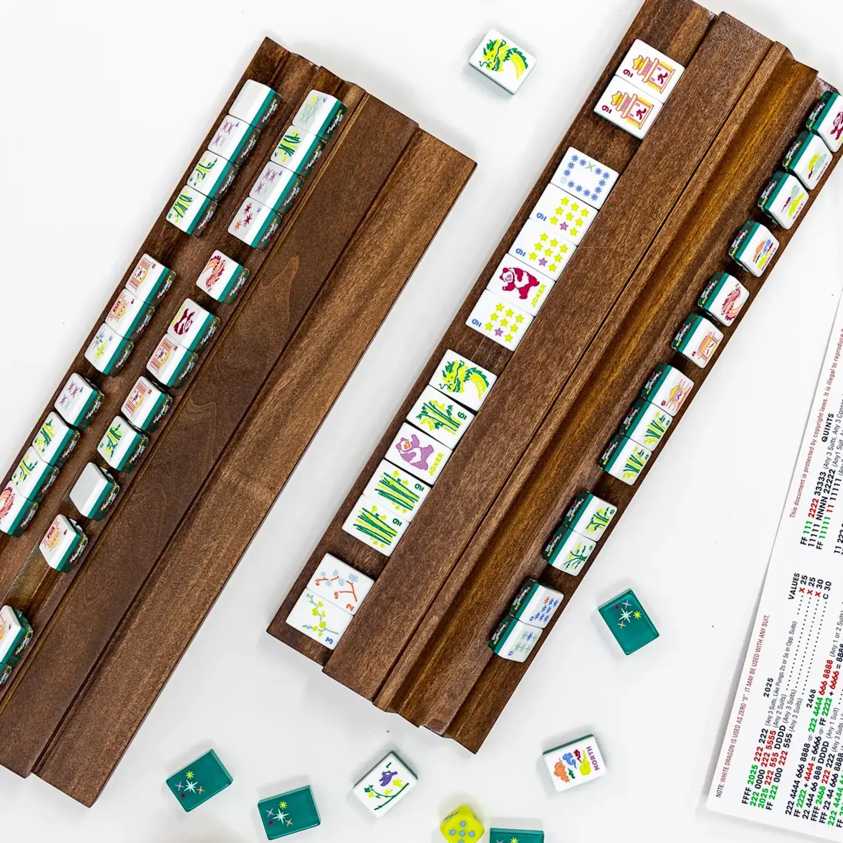 Bam Bird Boutique Two Player Wood Mahjong Racks