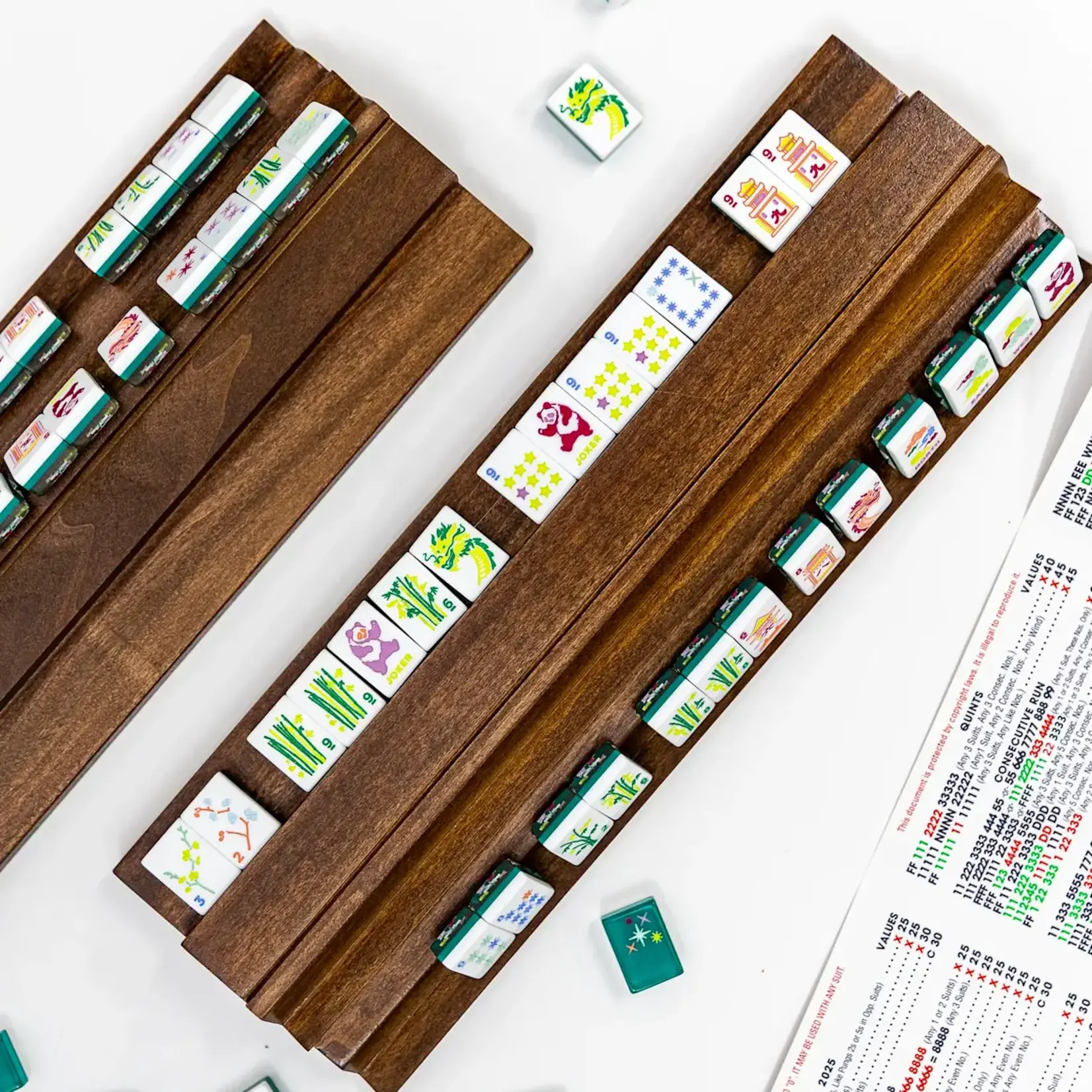 Bam Bird Boutique Two Player Wood Mahjong Racks