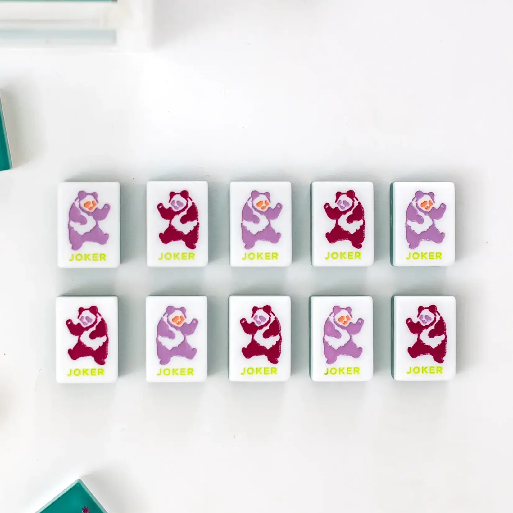 Bam Bird Boutique Emerald East Meets West Mahjong Tile Set w/ Lucite Display Box