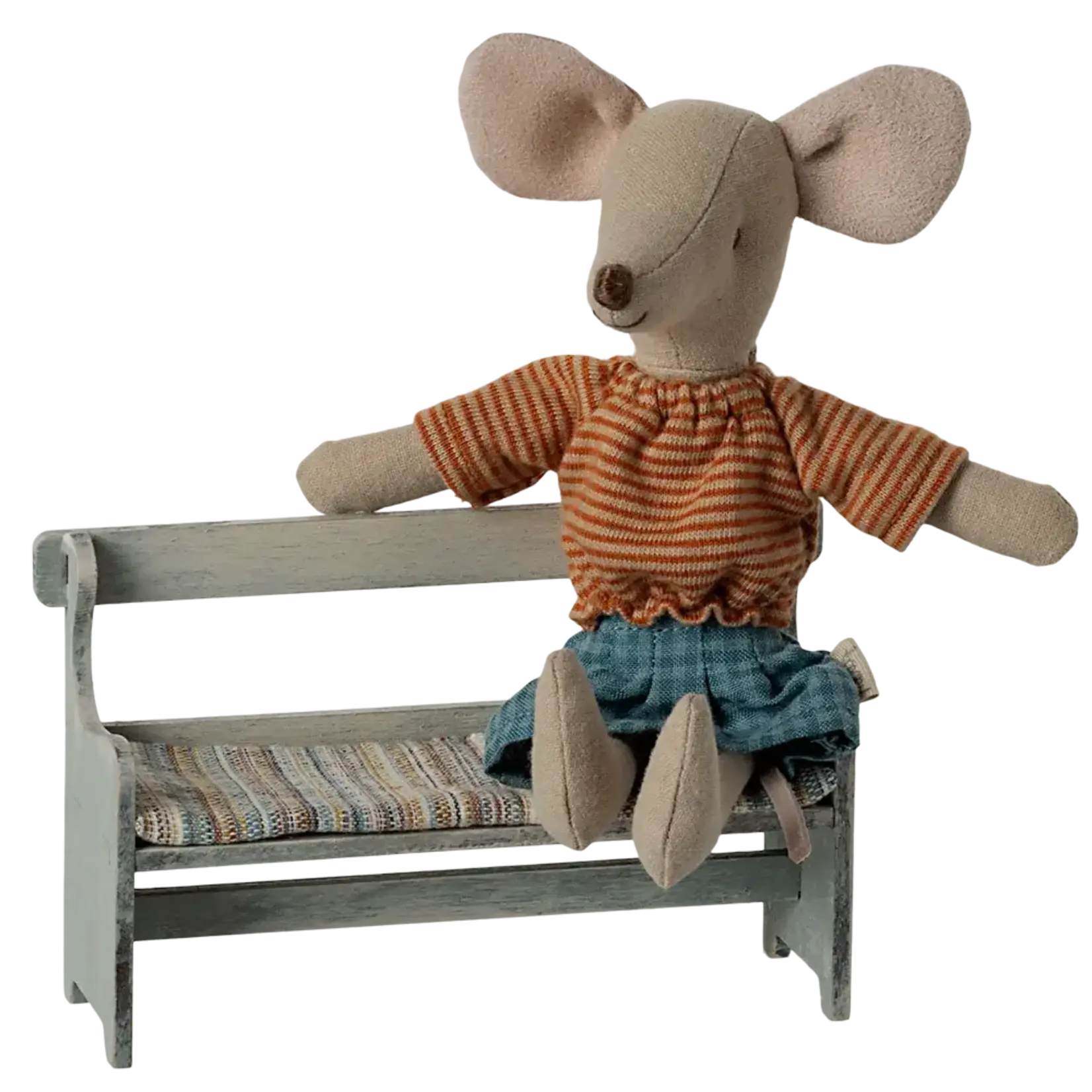 Maileg USA Bench, Mouse - Vintage off white