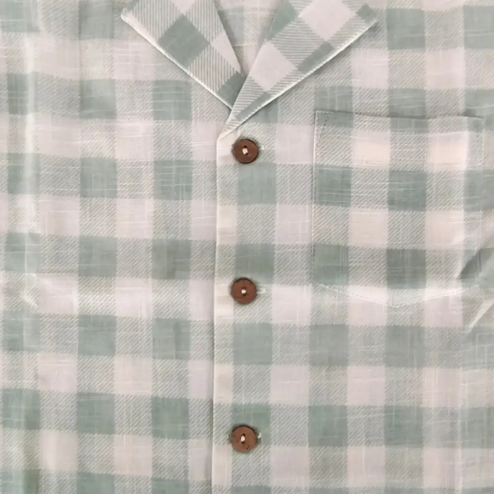 Yo Baby Kids' Unisex Sage Checks Cotton Shirt & Shorts Set