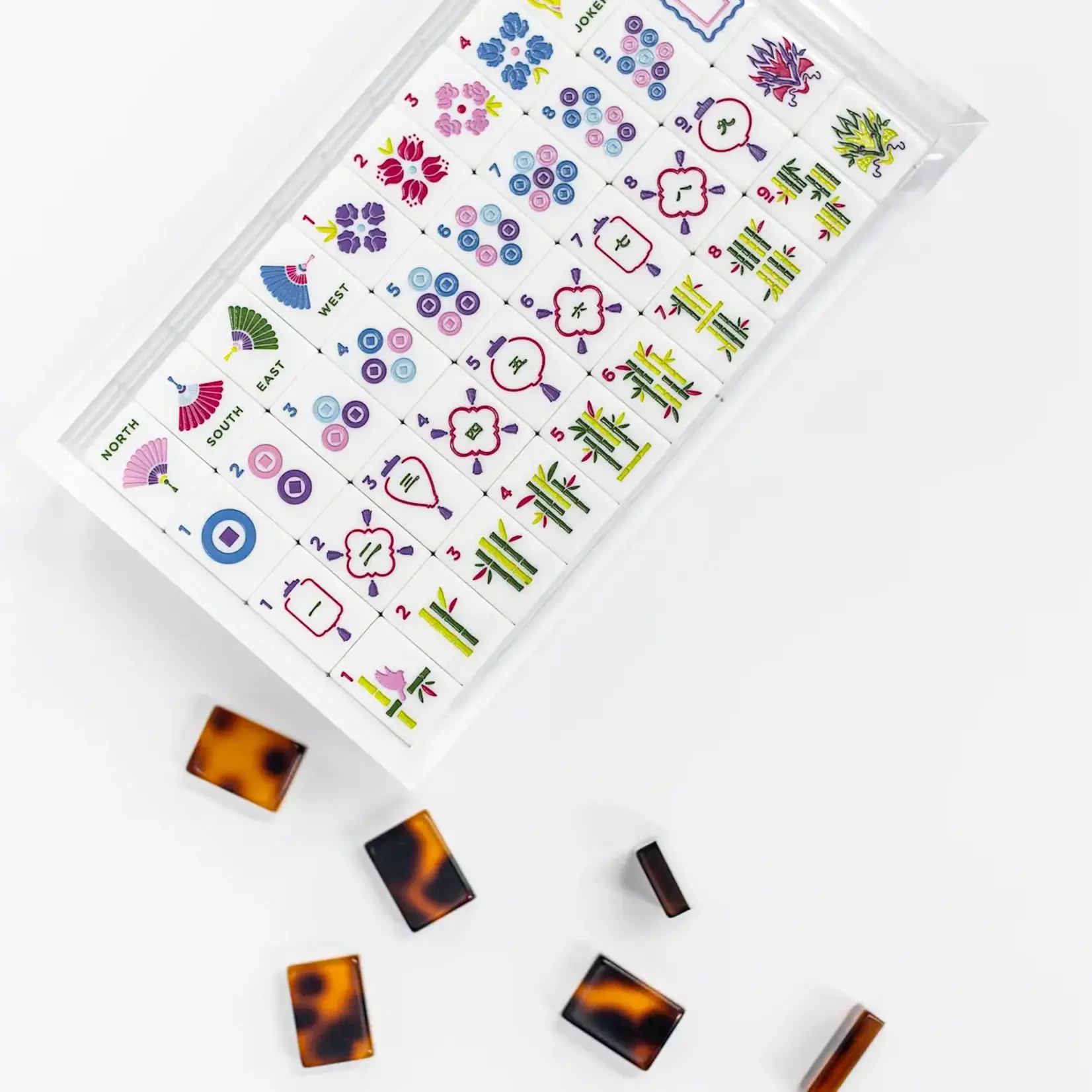Bam Bird Boutique Classic Tortoise Shell Tile Set w/ Lucite Box