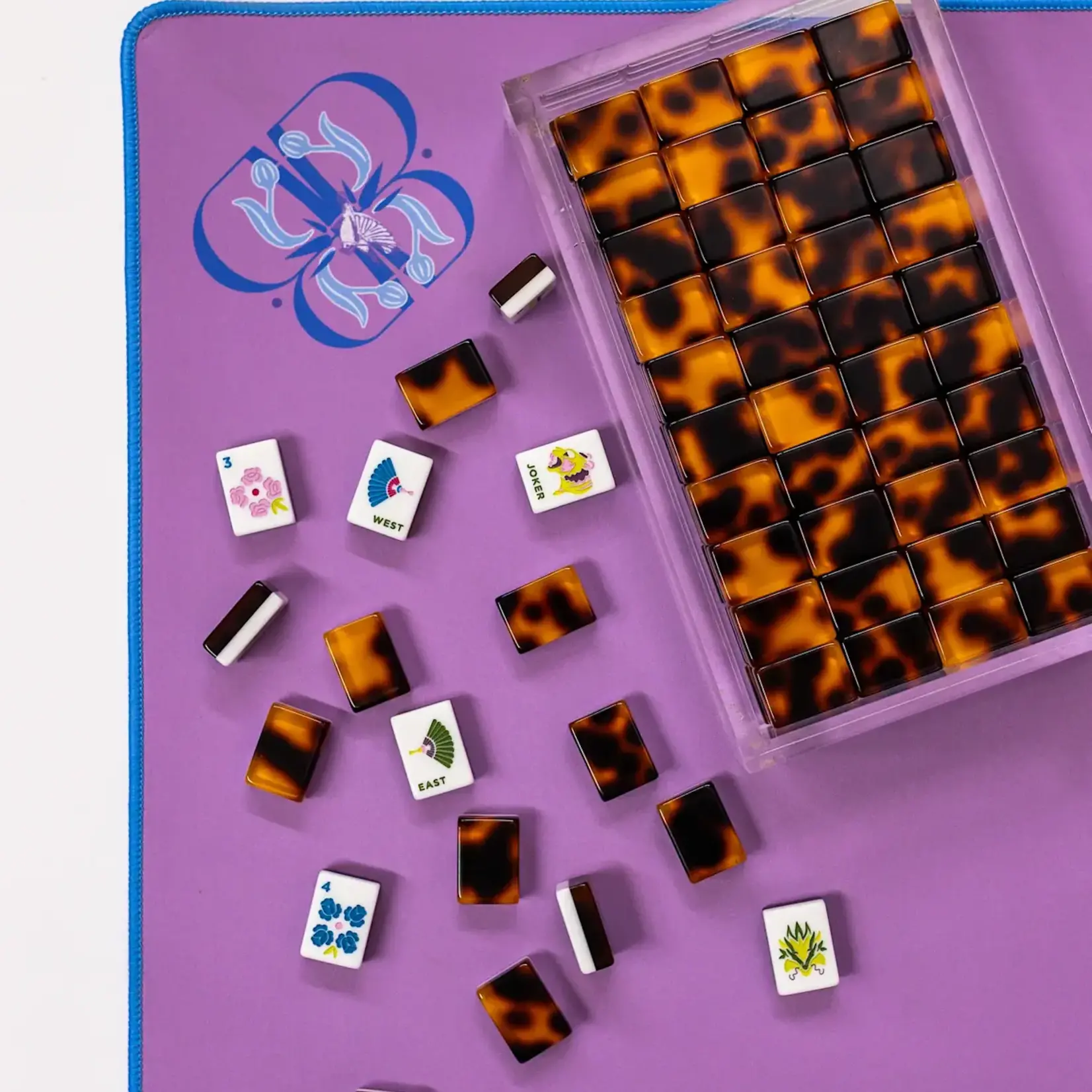 Bam Bird Boutique Classic Tortoise Shell Tile Set w/ Lucite Box