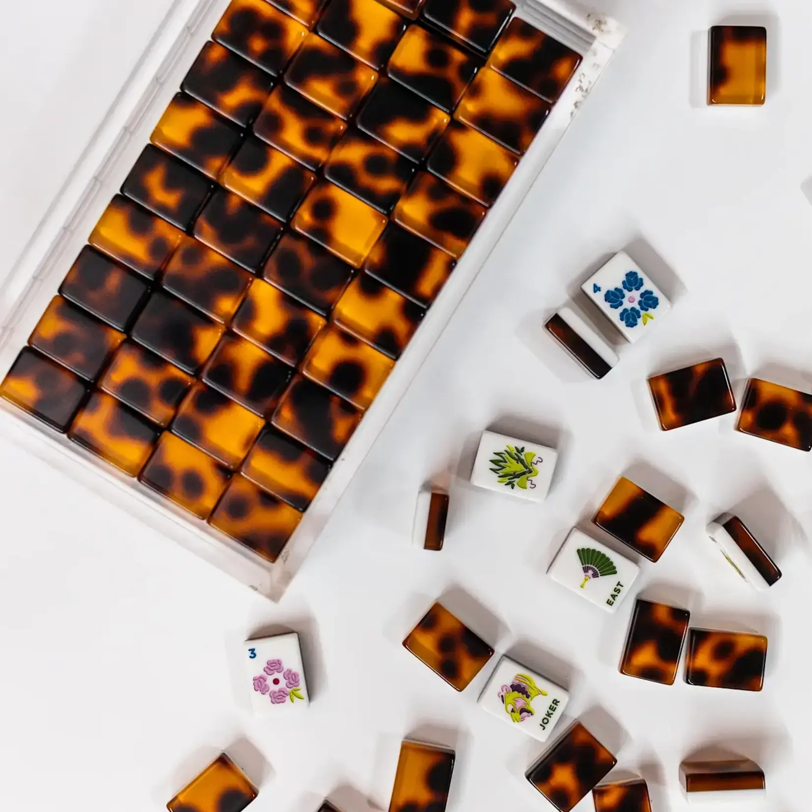 Bam Bird Boutique Classic Tortoise Shell Tile Set w/ Lucite Box