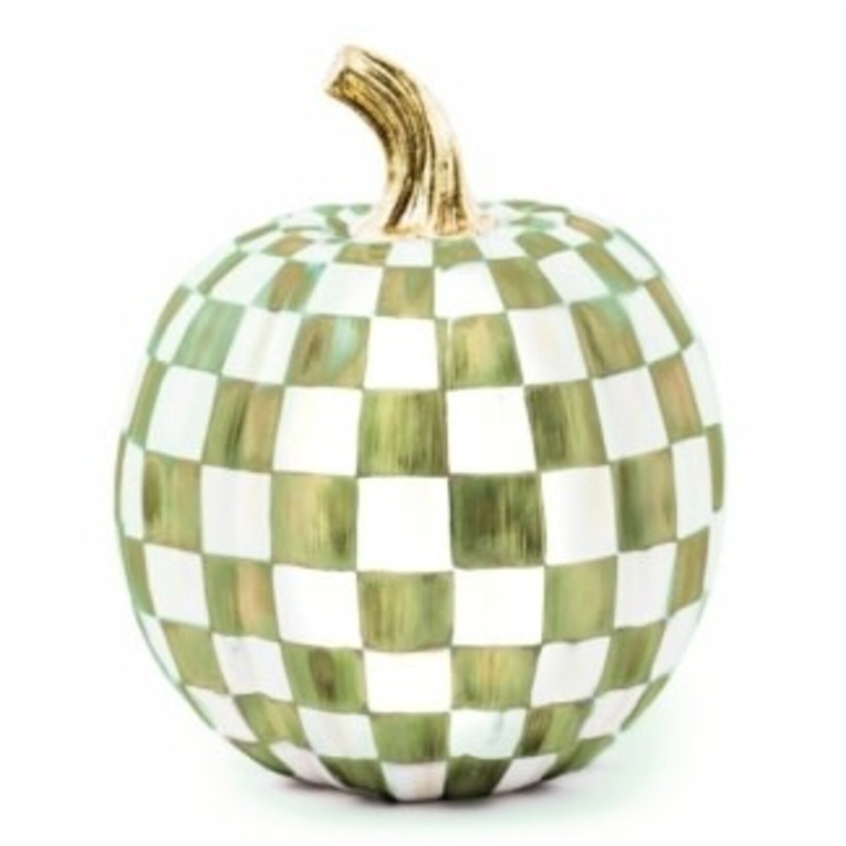 MacKenzie-Childs Moss Check Small Pumpkin