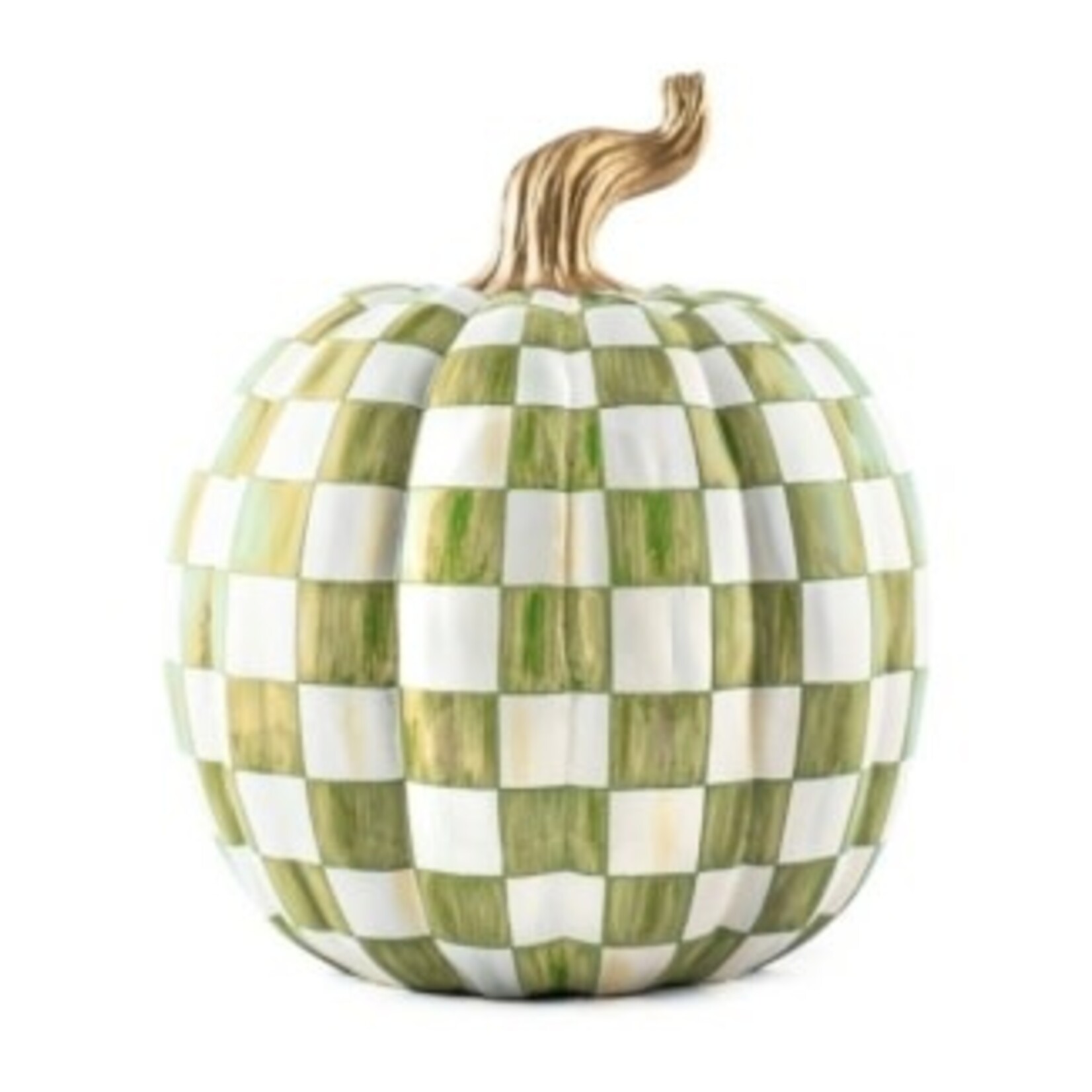 MacKenzie-Childs Moss Check Large Pumpkin