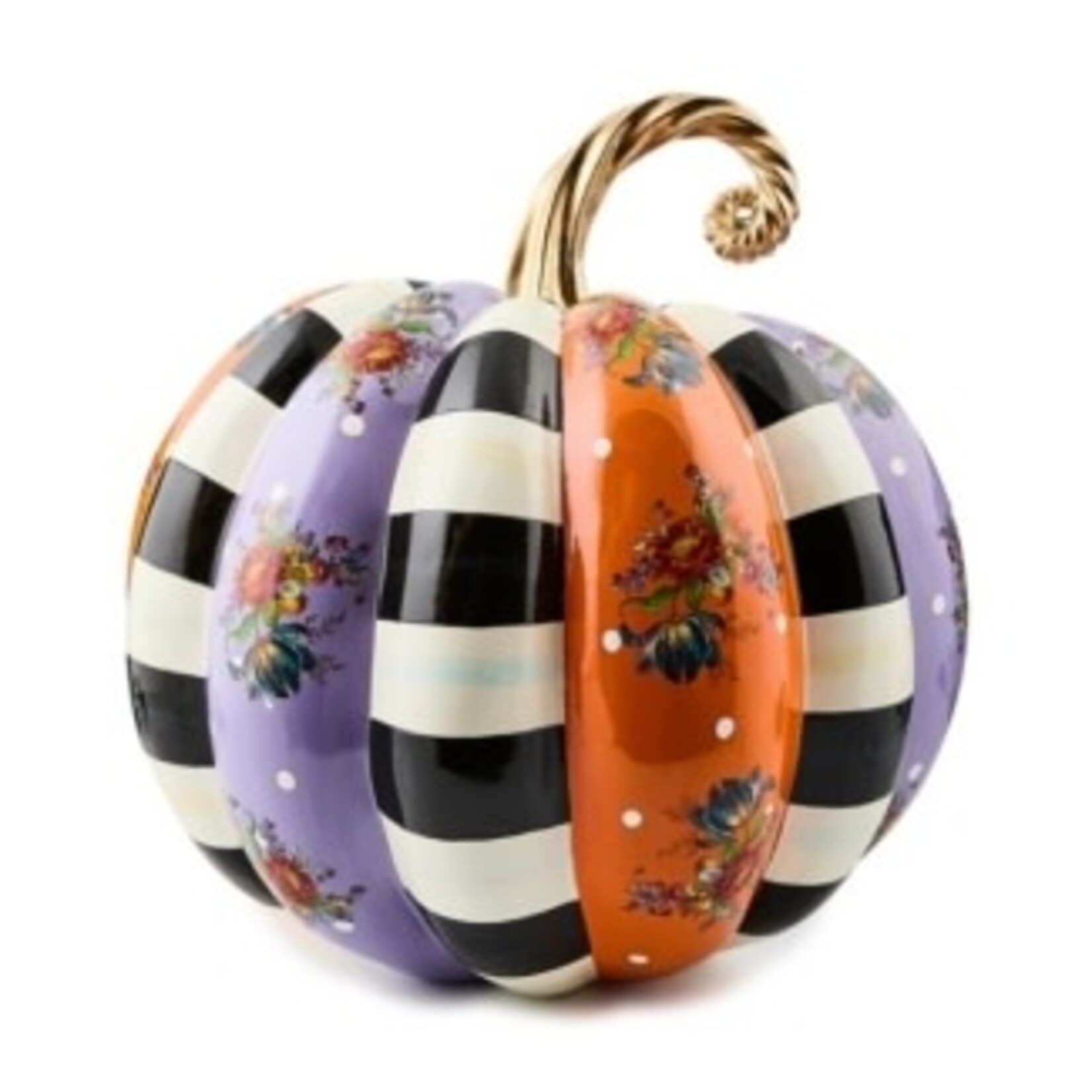 MacKenzie-Childs Violet Patchwork Extra Large Pumpkin