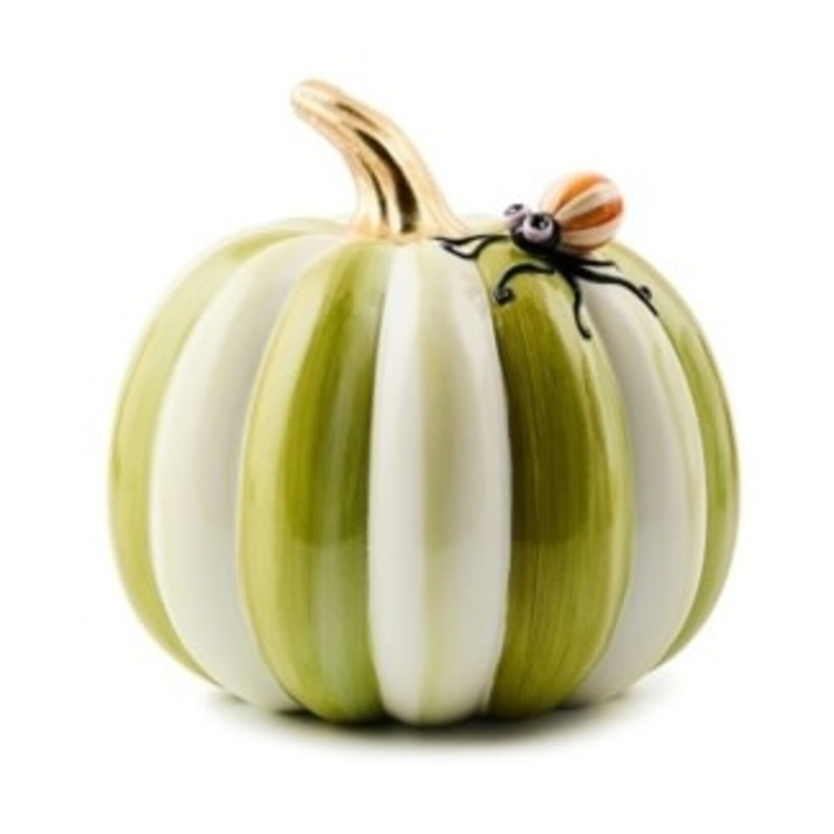 MacKenzie-Childs Fergal's Friend Spider on Small Moss Stripe Pumpkin