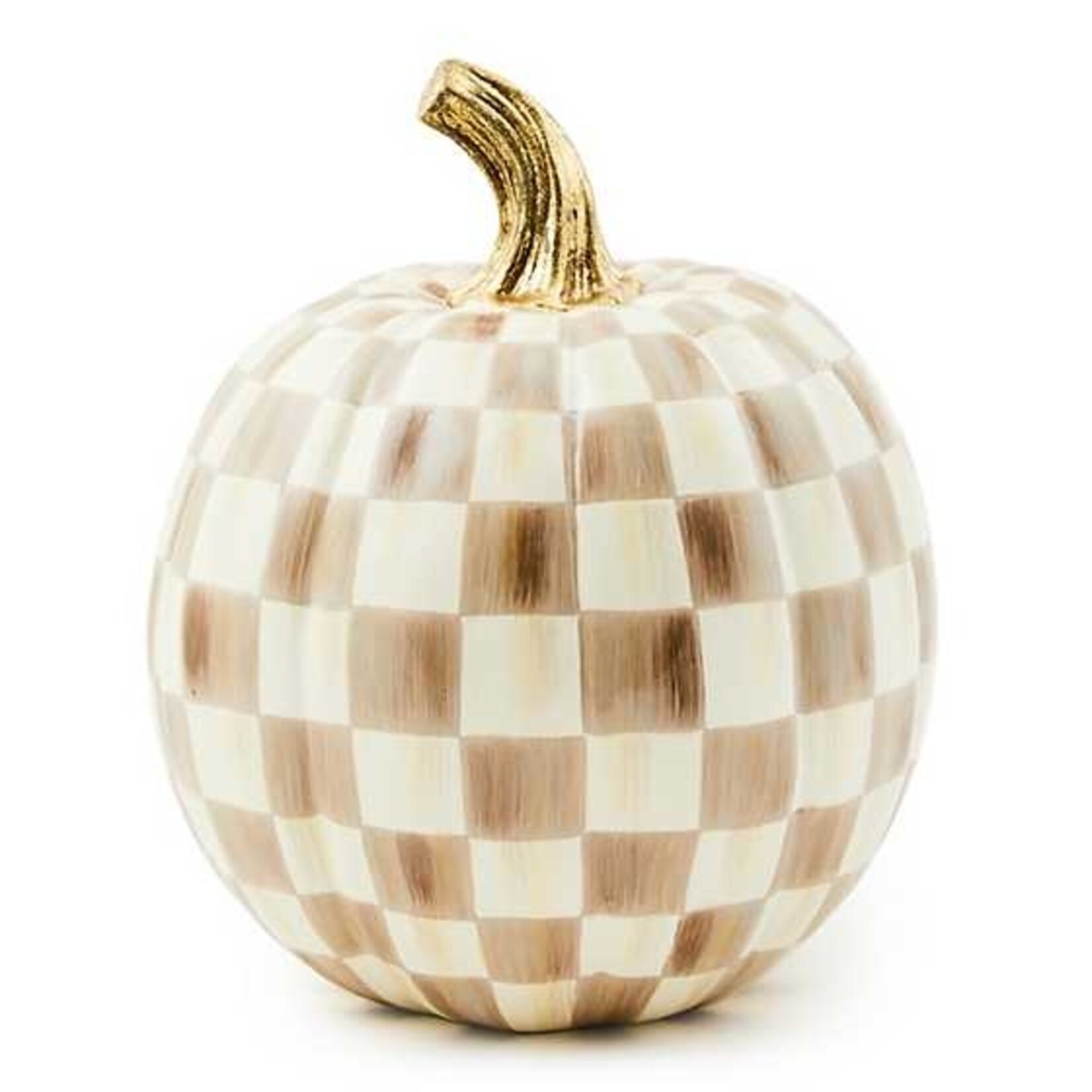 MacKenzie-Childs Mocha Check Small Pumpkin