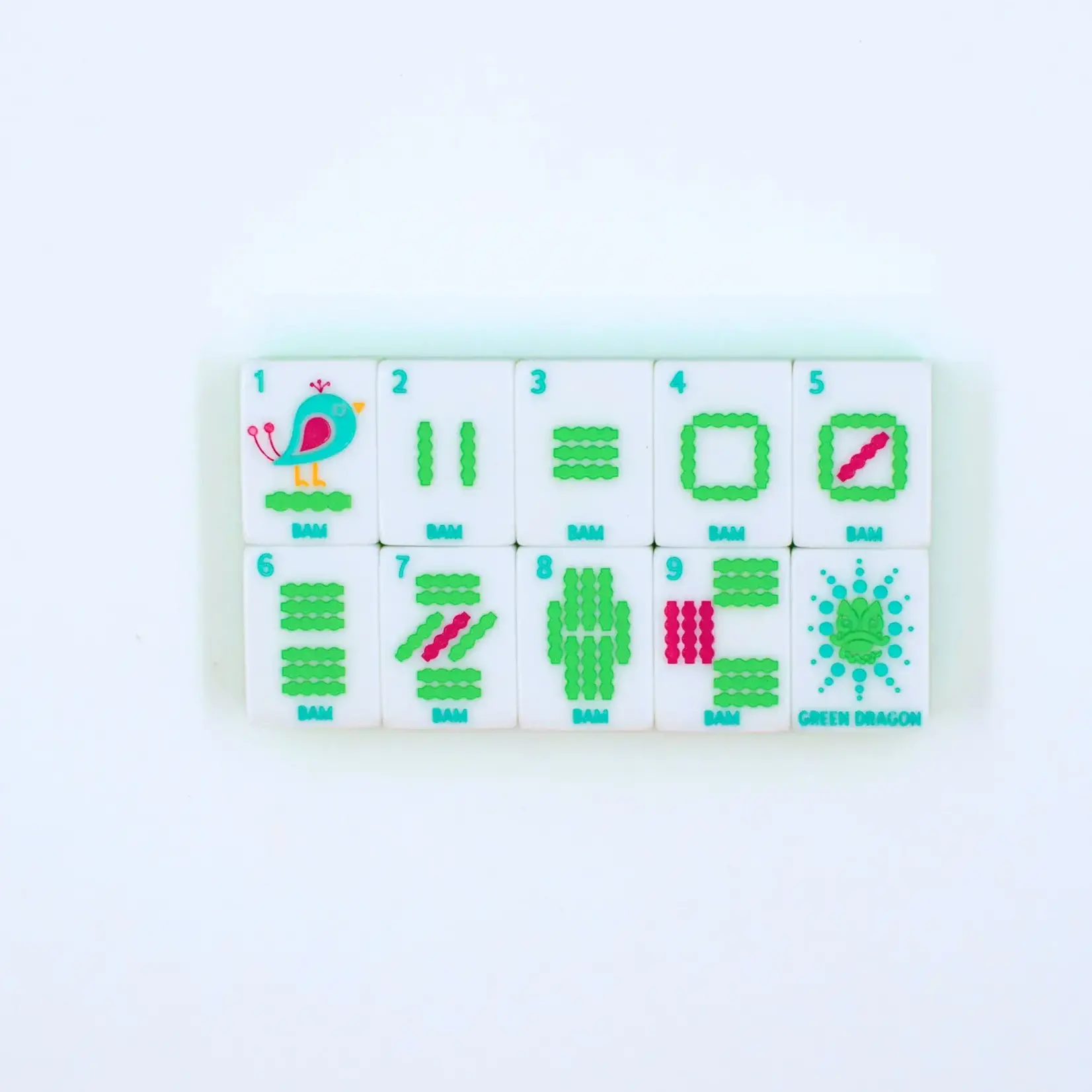 My Fair Mahjong Crystal Confetti Citrus Green Mahjong Tile Set