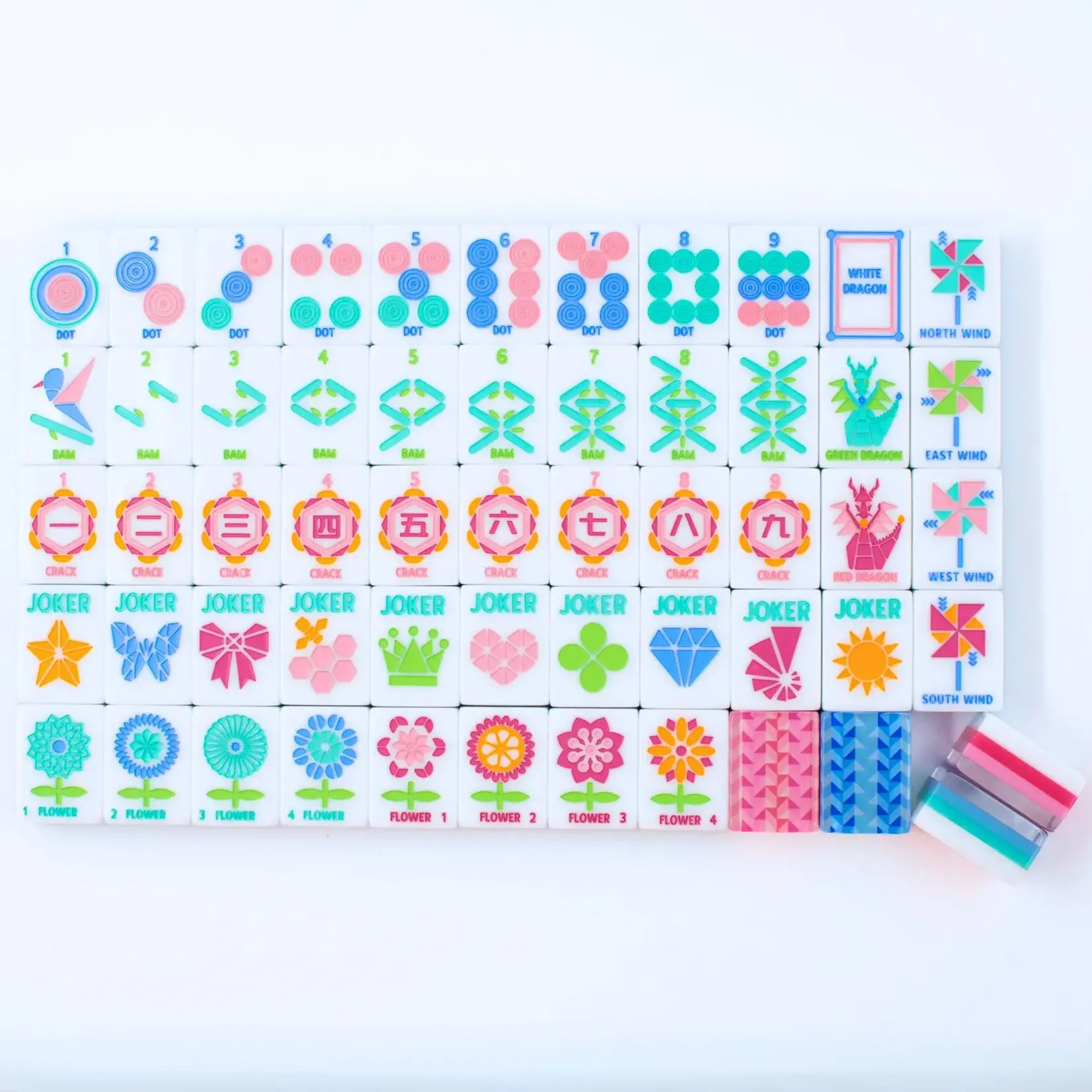 My Fair Mahjong Crystal Prism Blue Mahjong Tile Set