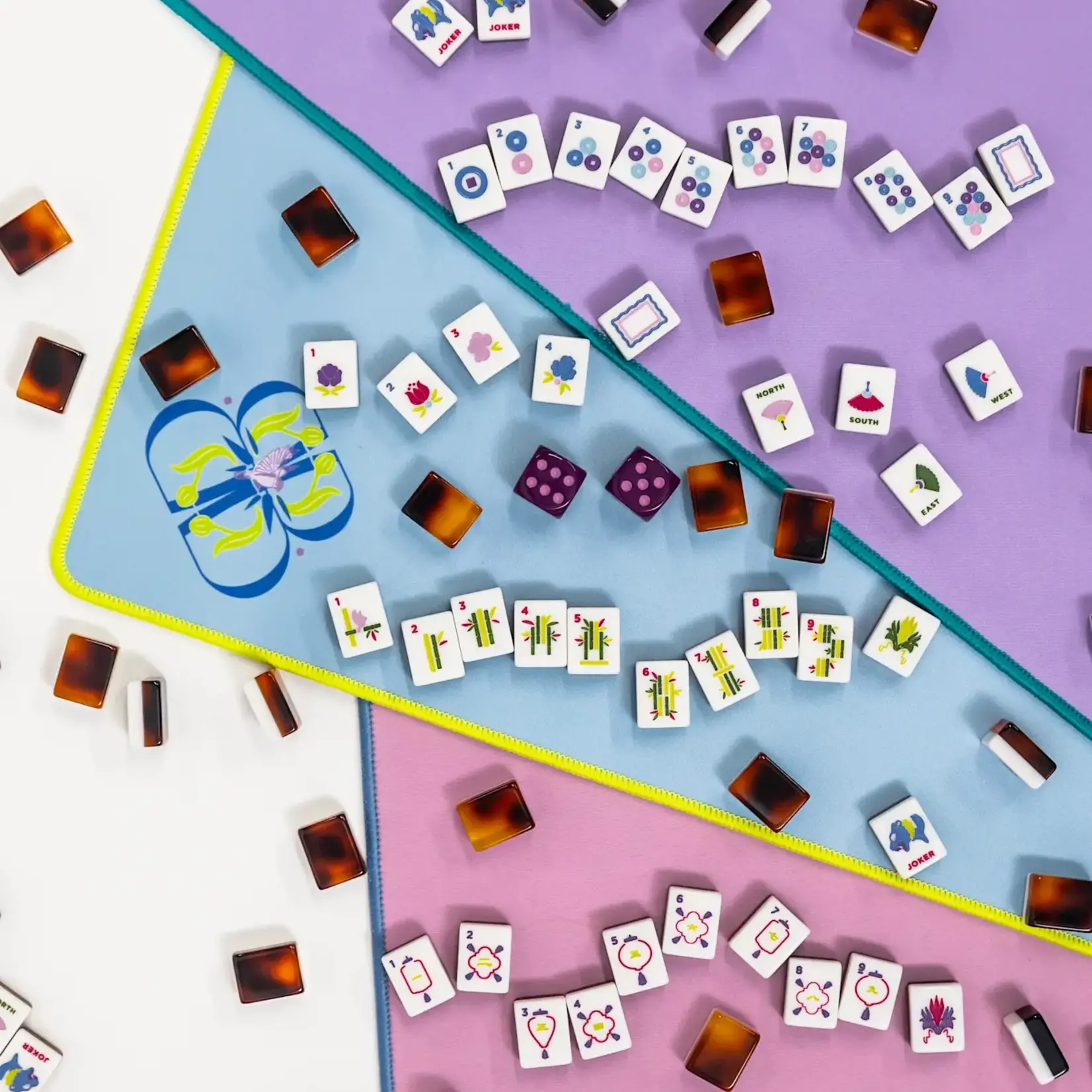 Bam Bird Boutique Vintage Plum Travel Neoprene Mahjong Mat