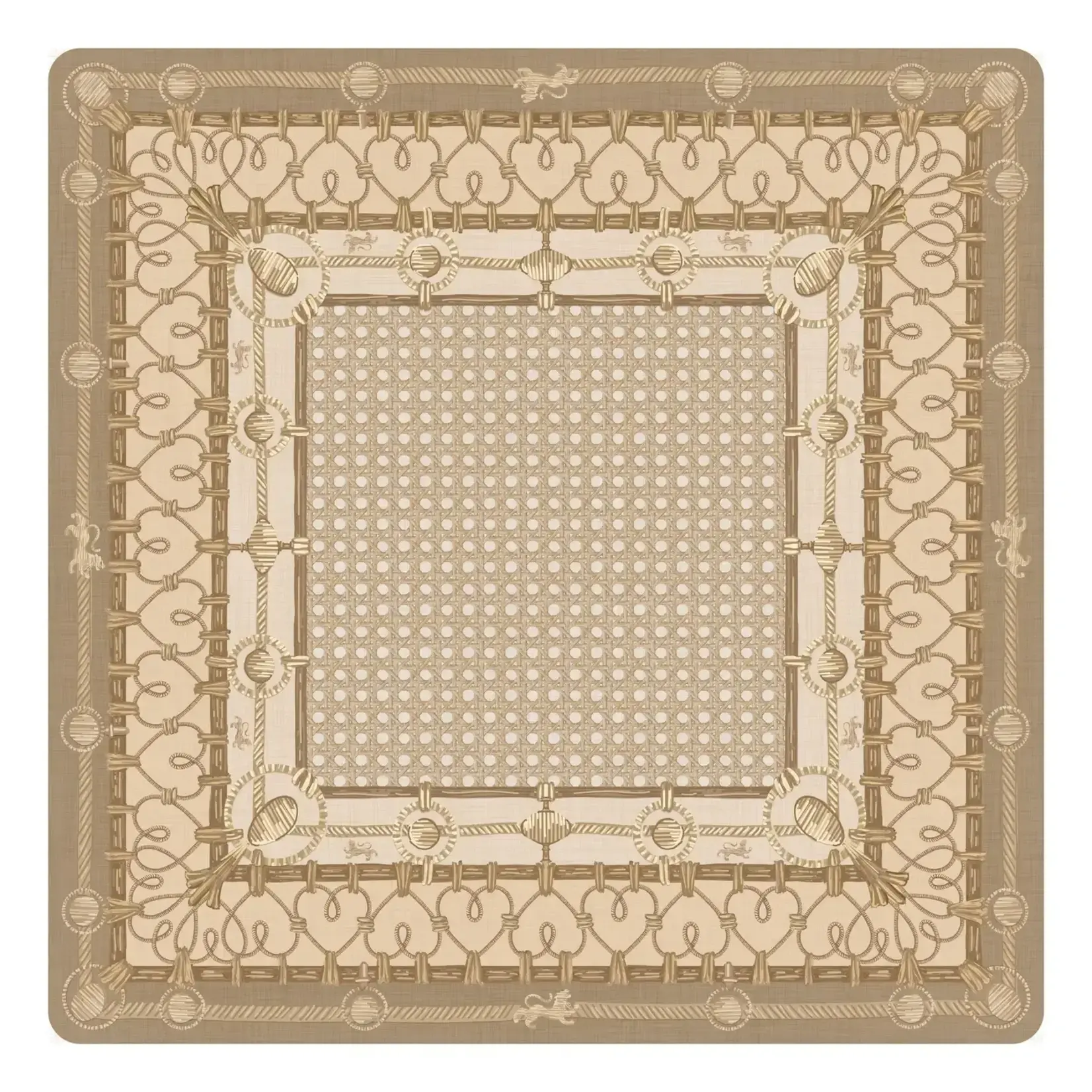 Tigre de Tartan Caned Trompe L'oeil Blonde Mahjong Gaming Mat