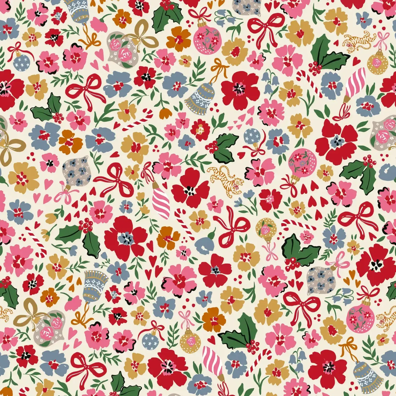 Tigre de Tartan Ditsy Christmas Mahjong Gaming Mat