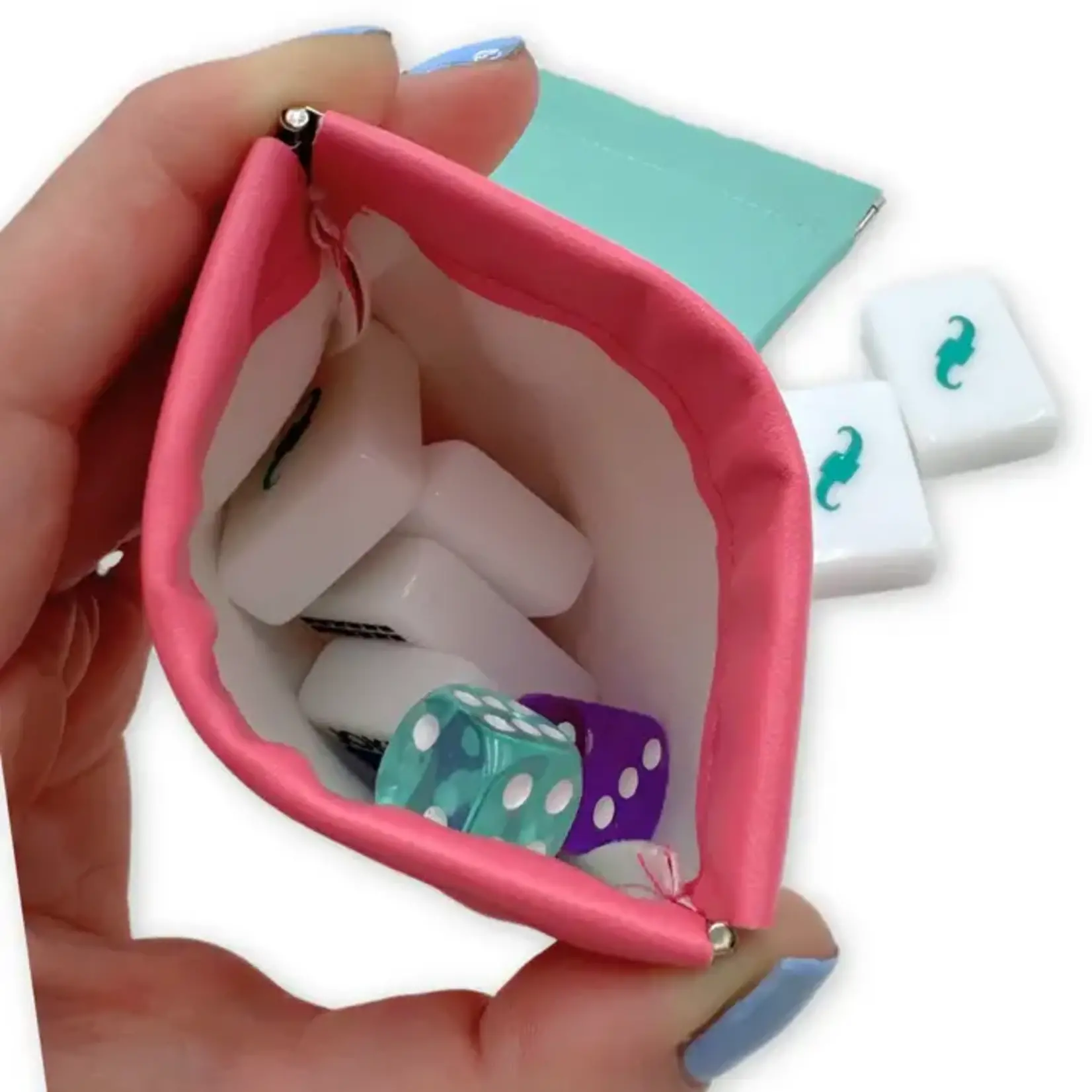 My Fair Mahjong Blue Mahjong Pouch for Tiles, Dice, Coins