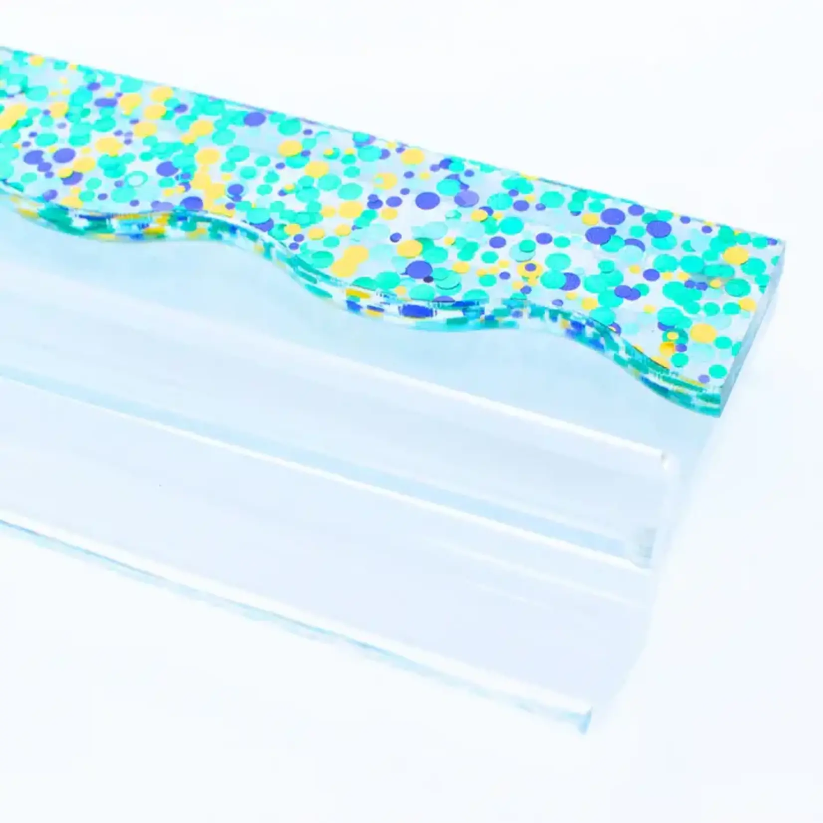 My Fair Mahjong Confetti Wavy Green Magnetic Mahjong Pusher (No Rack Included)