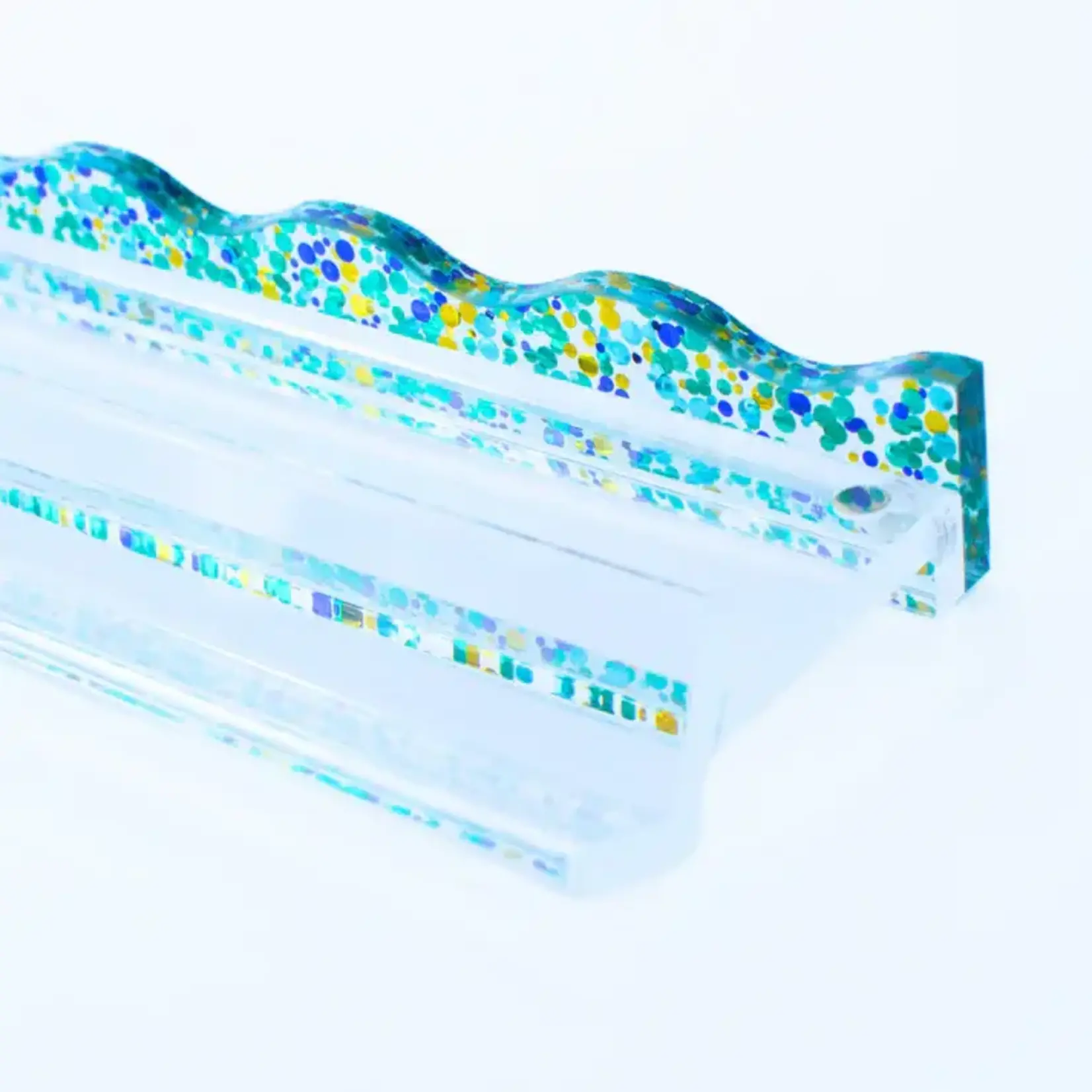 My Fair Mahjong Confetti Wavy Green Magnetic Mahjong Pusher (No Rack Included)