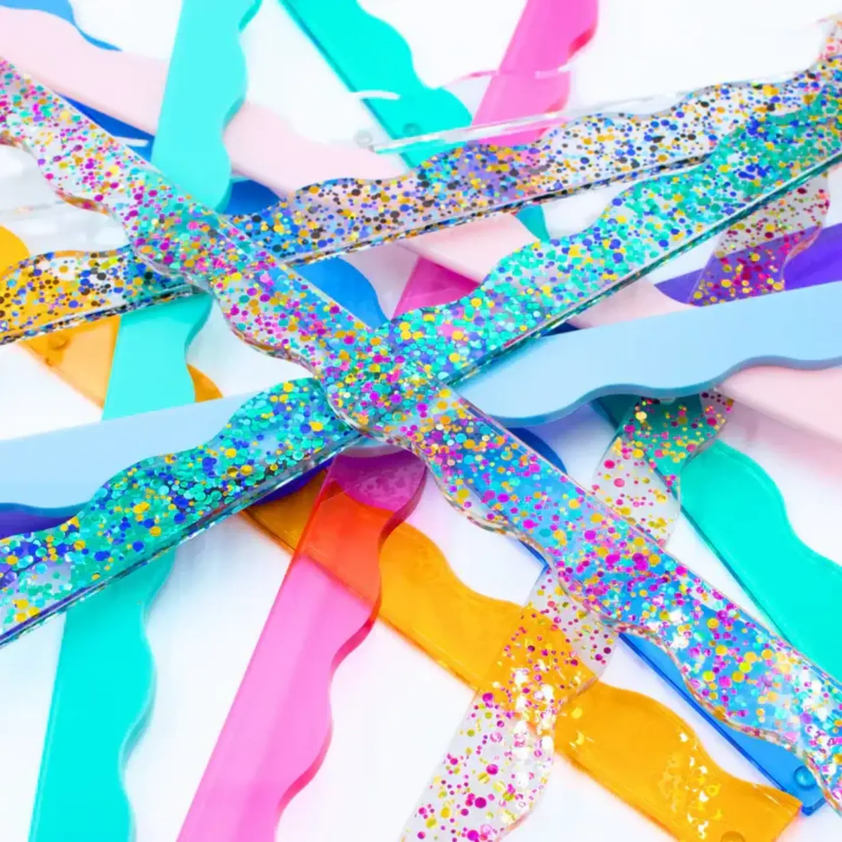 My Fair Mahjong Confetti Wavy Purple Magnetic Mahjong Pusher (No Rack Included)