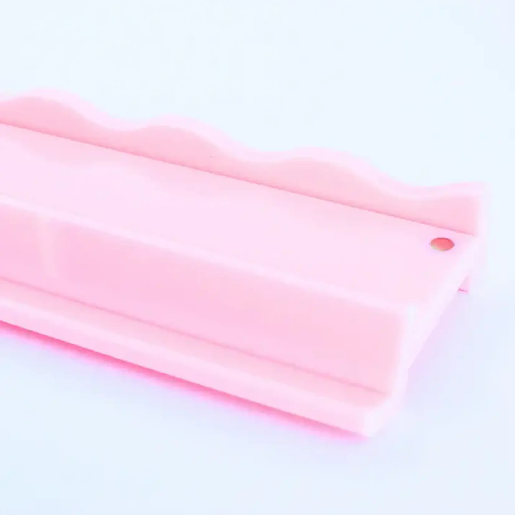 My Fair Mahjong Solid Wavy Macaron Pink Magnetic Mahjong Pusher (No Rack Included)