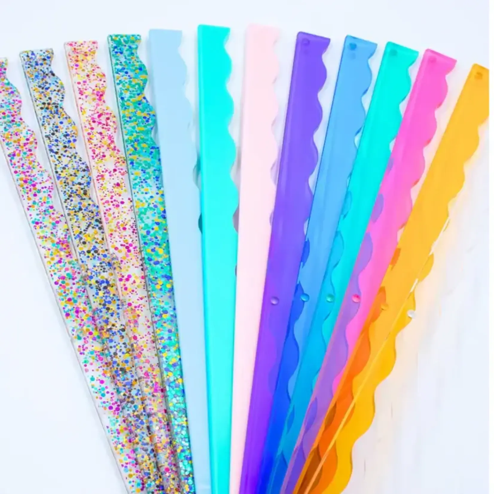 My Fair Mahjong Transparent Wavy Bright Multi Color Magnetic Mahjong Pusher (No Rack Included)