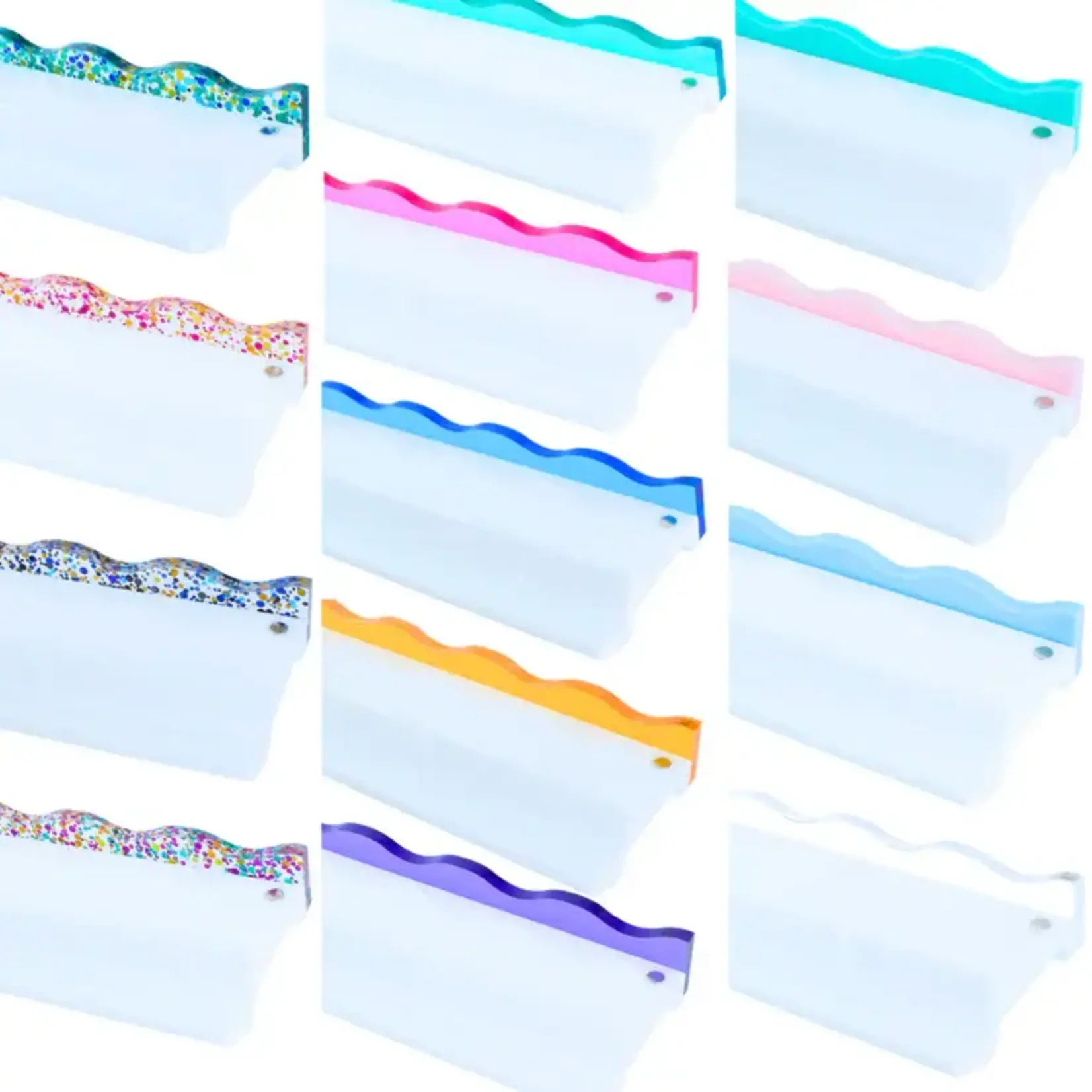 My Fair Mahjong Transparent Wavy Bright Apricot Magnetic Mahjong Pusher (No Rack Included)