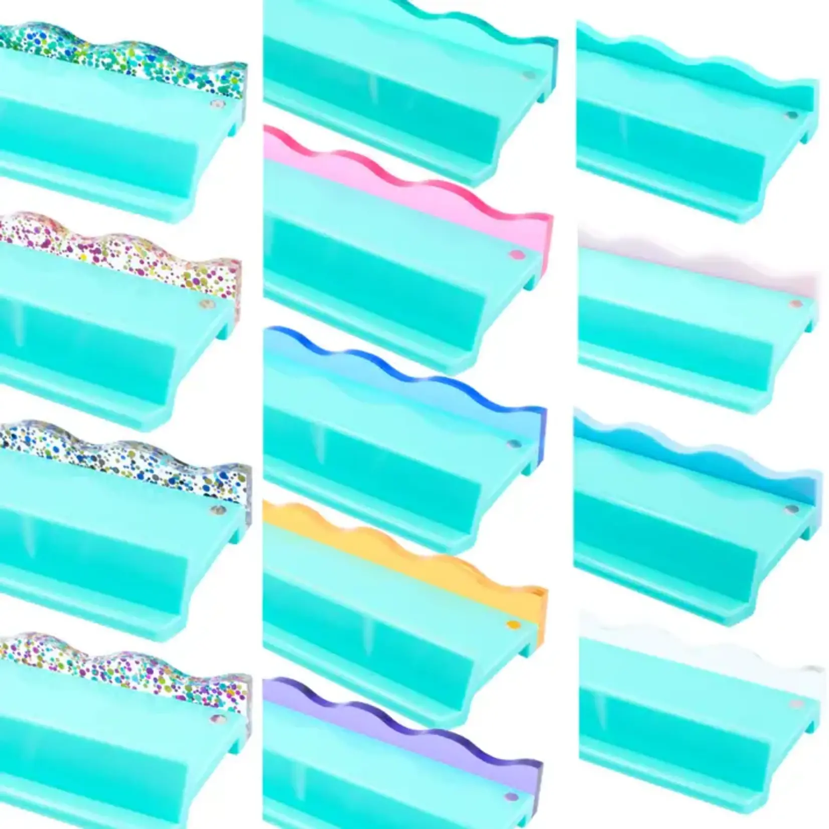 My Fair Mahjong Transparent Wavy Bright Green Magnetic Mahjong Pusher (No Rack Included)