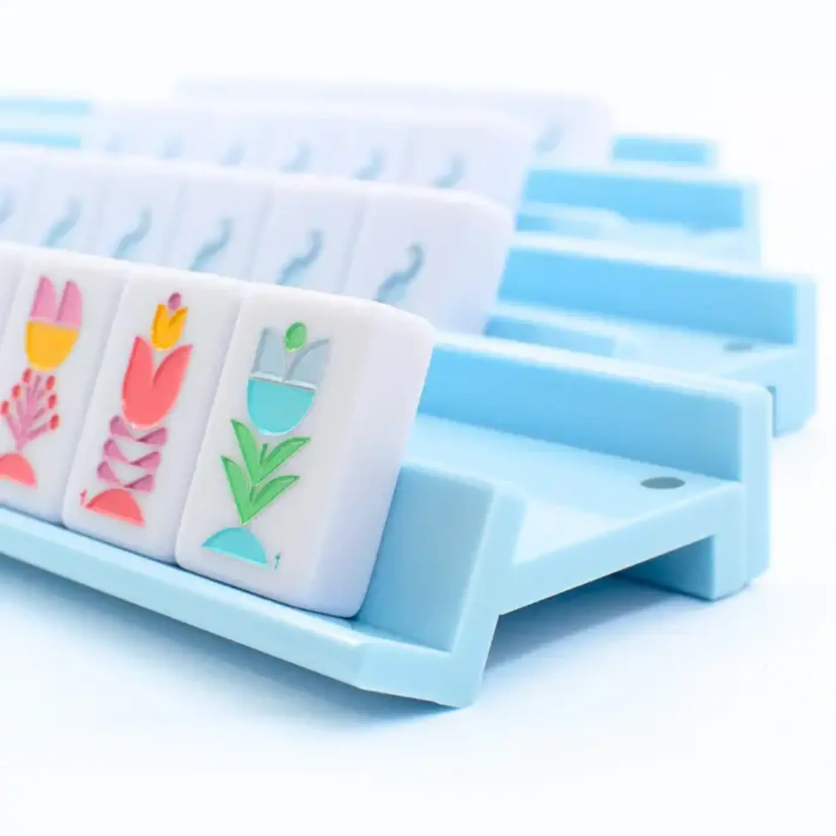 My Fair Mahjong Solid Macaron Blue Premium Acrylic Mahjong Racks