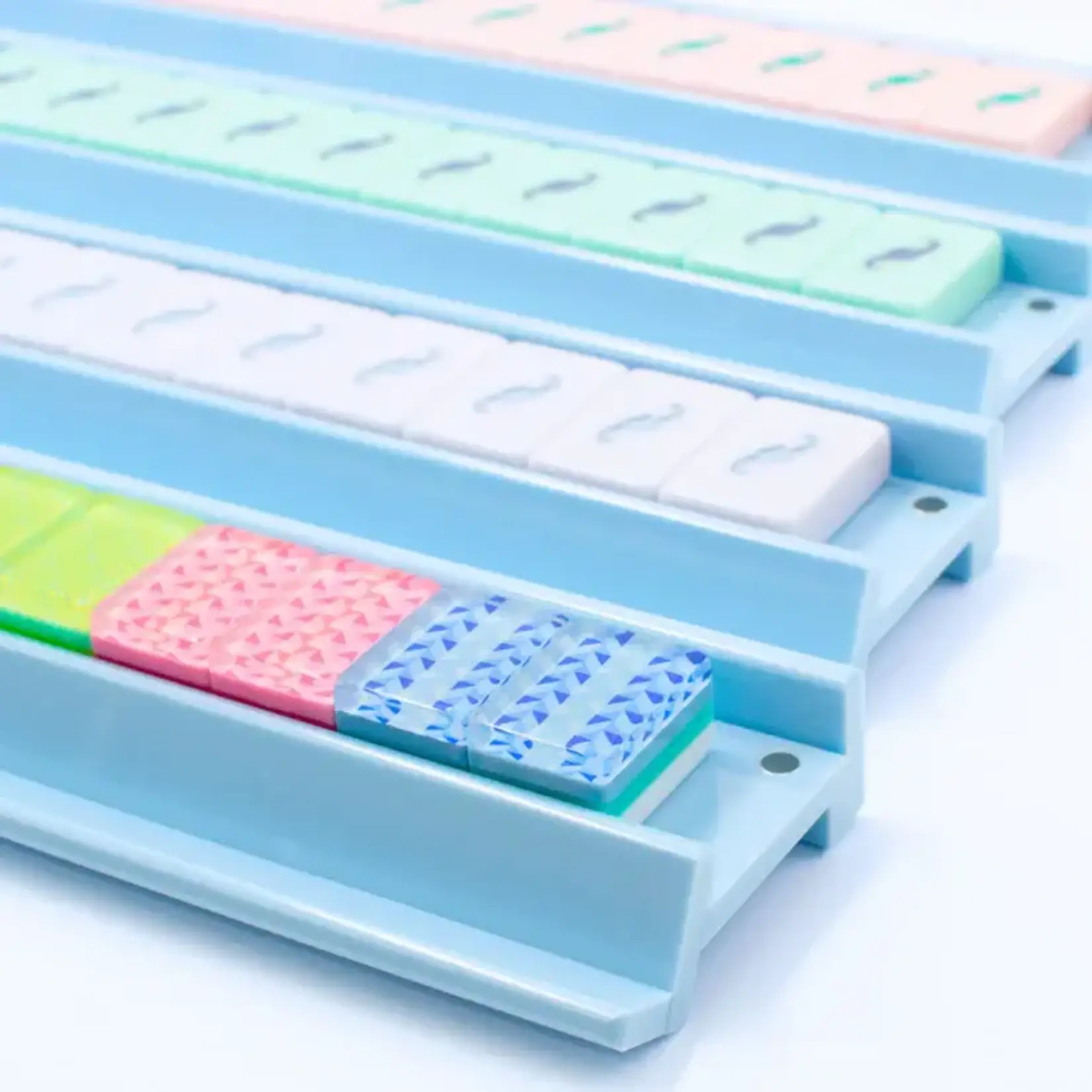 My Fair Mahjong Solid Macaron Blue Premium Acrylic Mahjong Racks