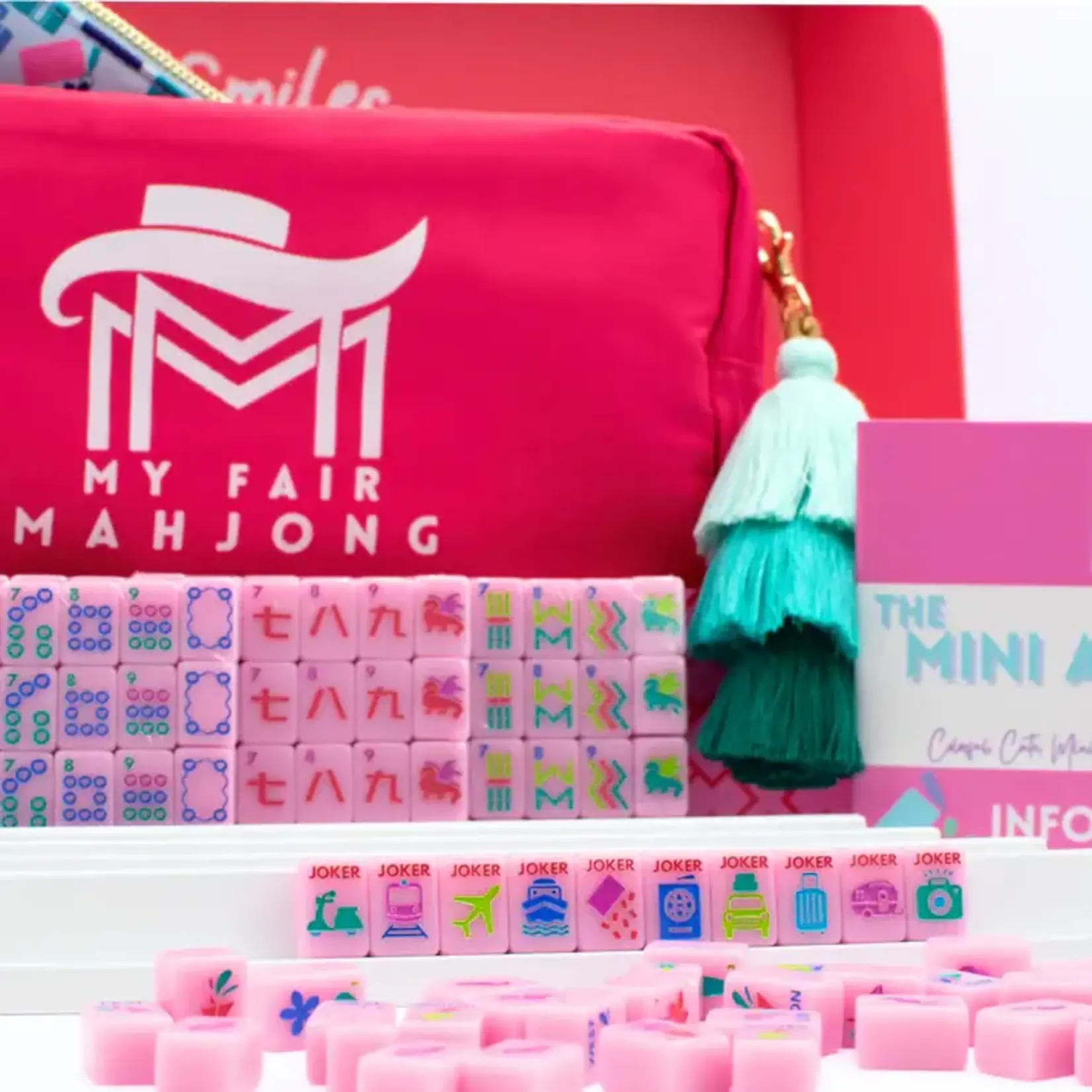 My Fair Mahjong Pink Mini Anywhere Series Travel Mahjong