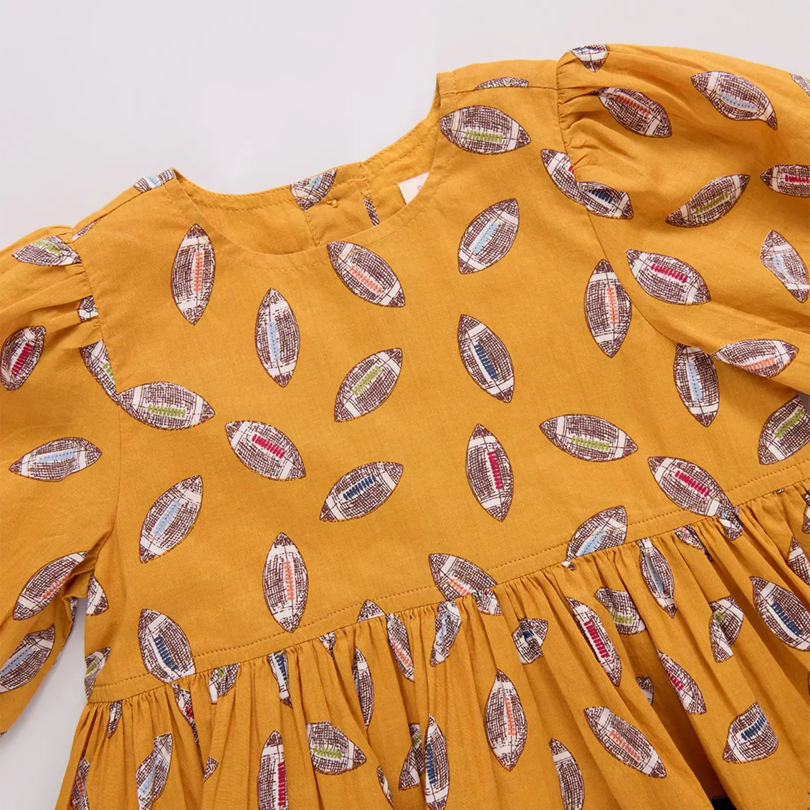 Pink Chicken girls maribelle dress - flying footballs