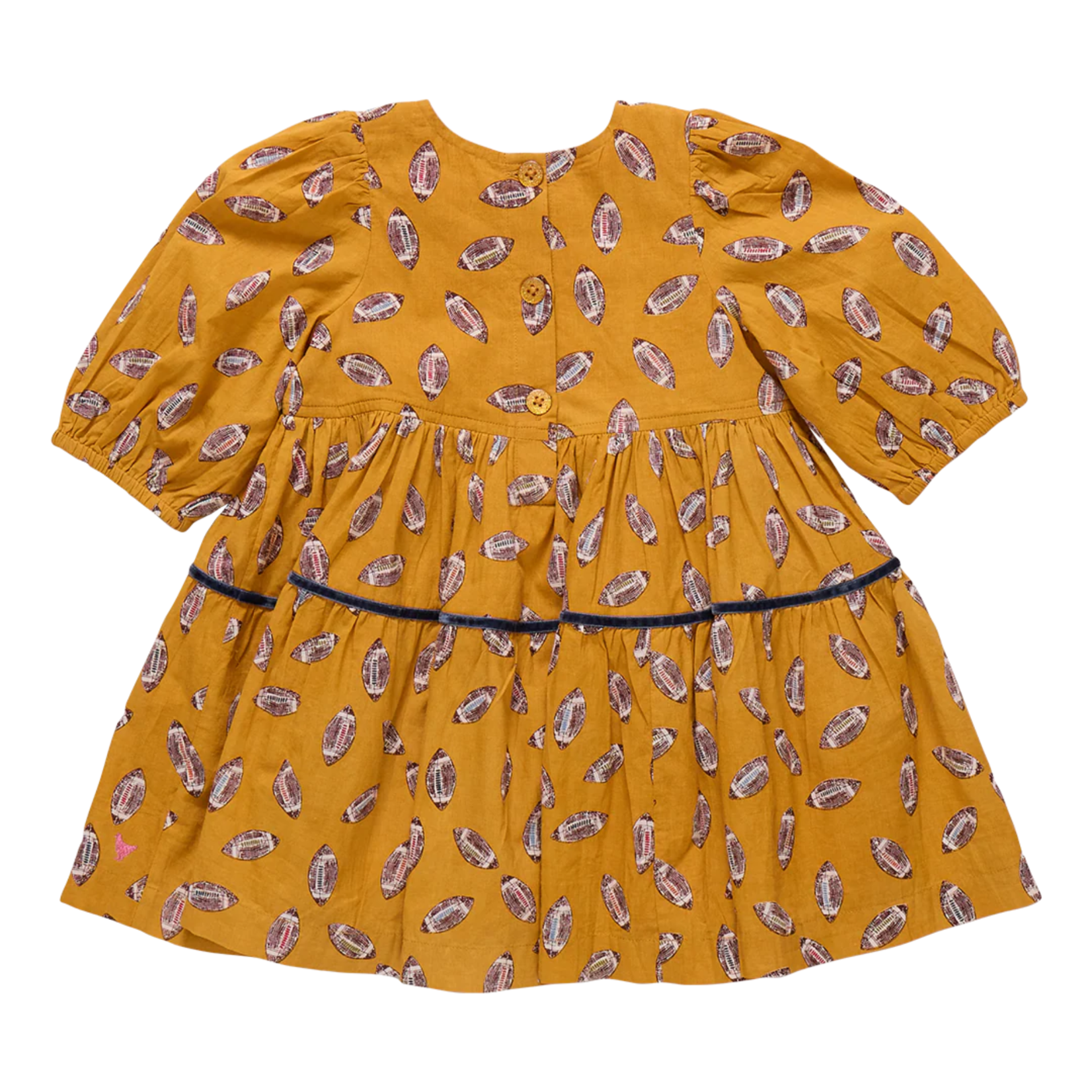 Pink Chicken girls maribelle dress - flying footballs