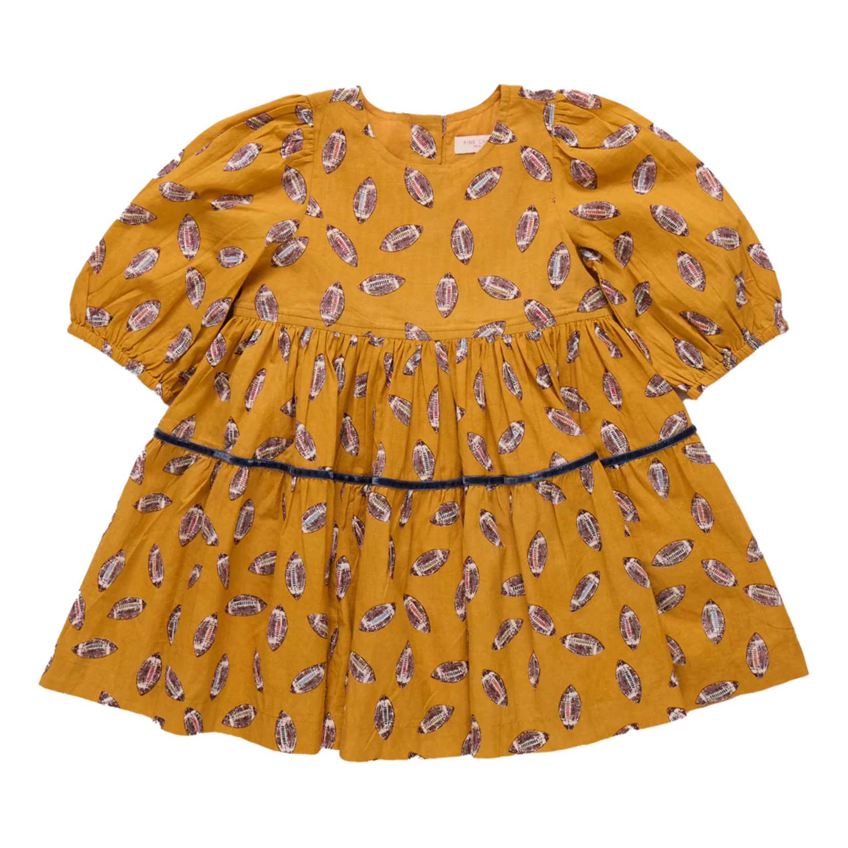 Pink Chicken girls maribelle dress - flying footballs