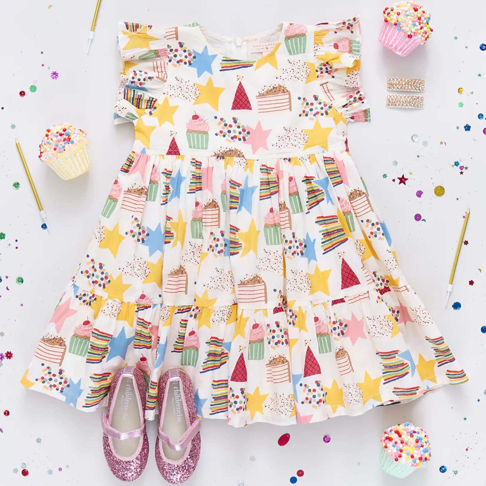 Pink Chicken girls jennifer dress - birthday star