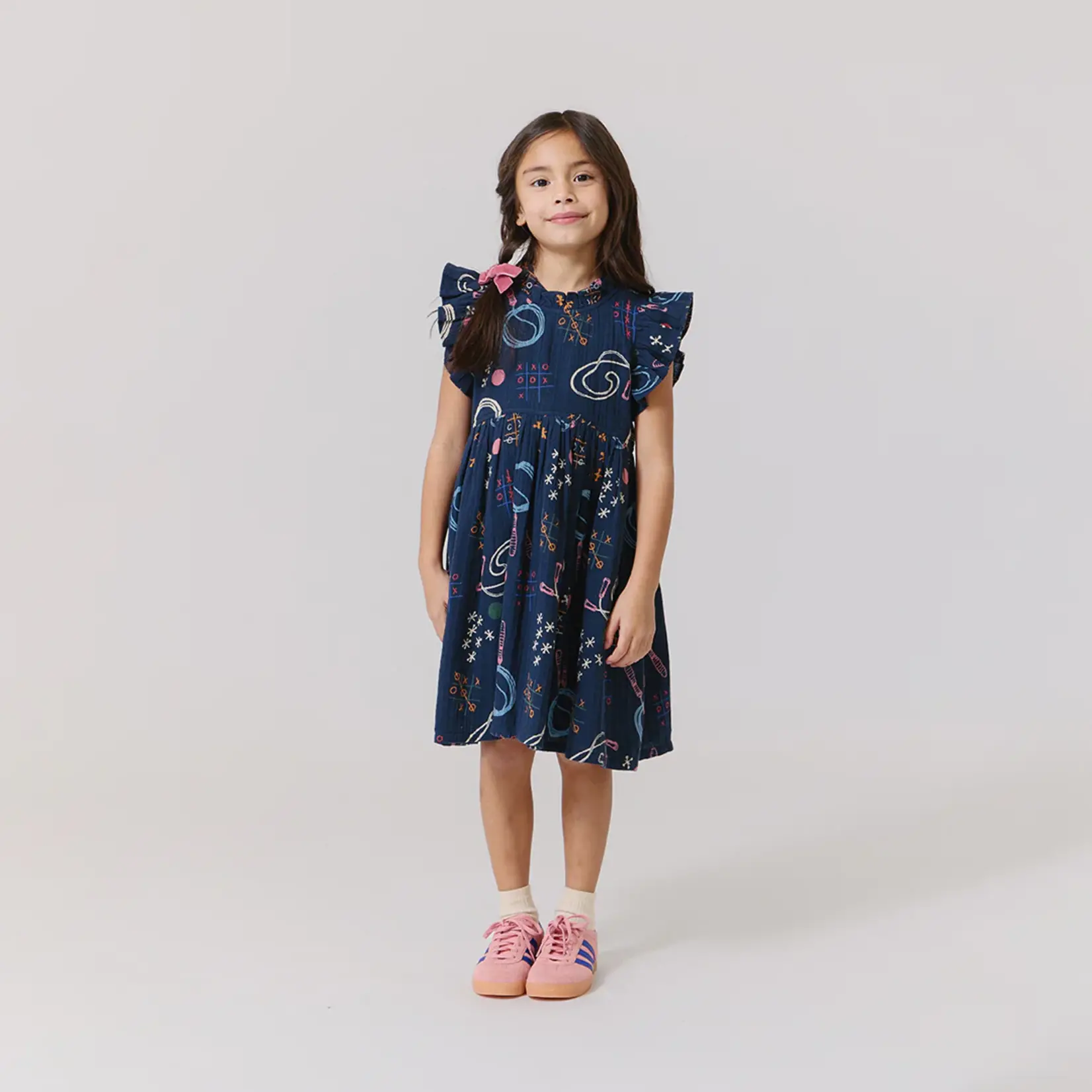 Pink Chicken girls jennifer dress - tic tac toe