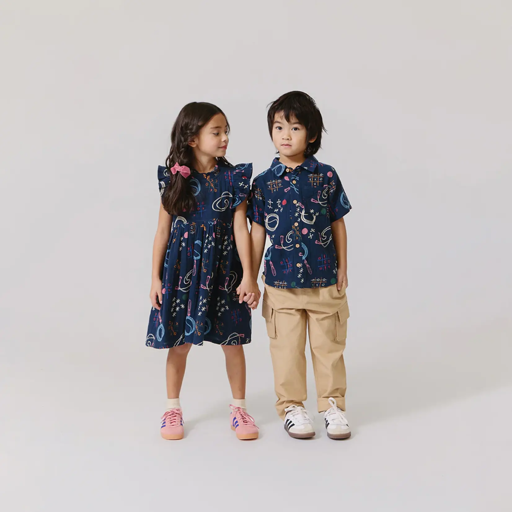 Pink Chicken girls jennifer dress - tic tac toe