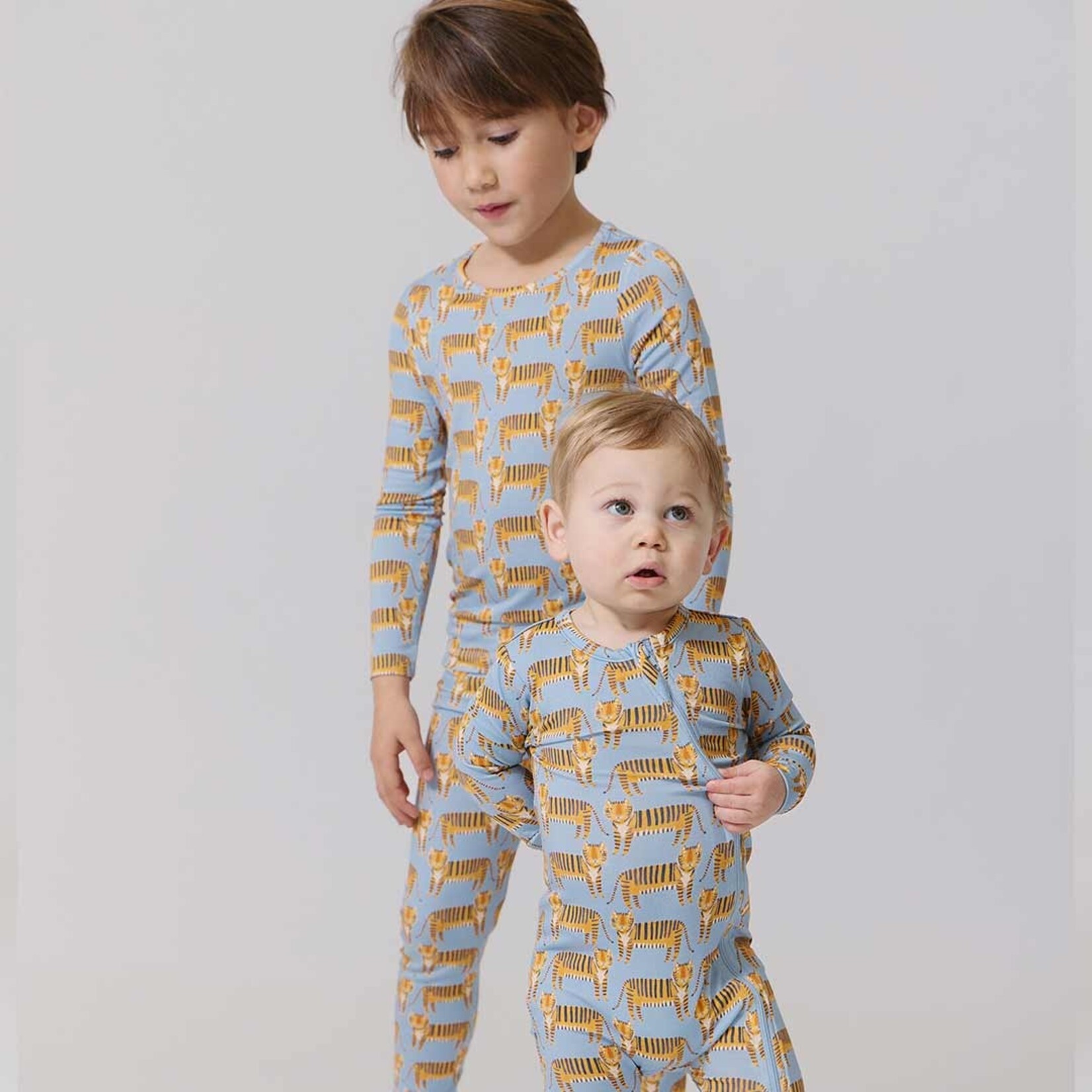 Pink Chicken kids bamboo pj set - tigers