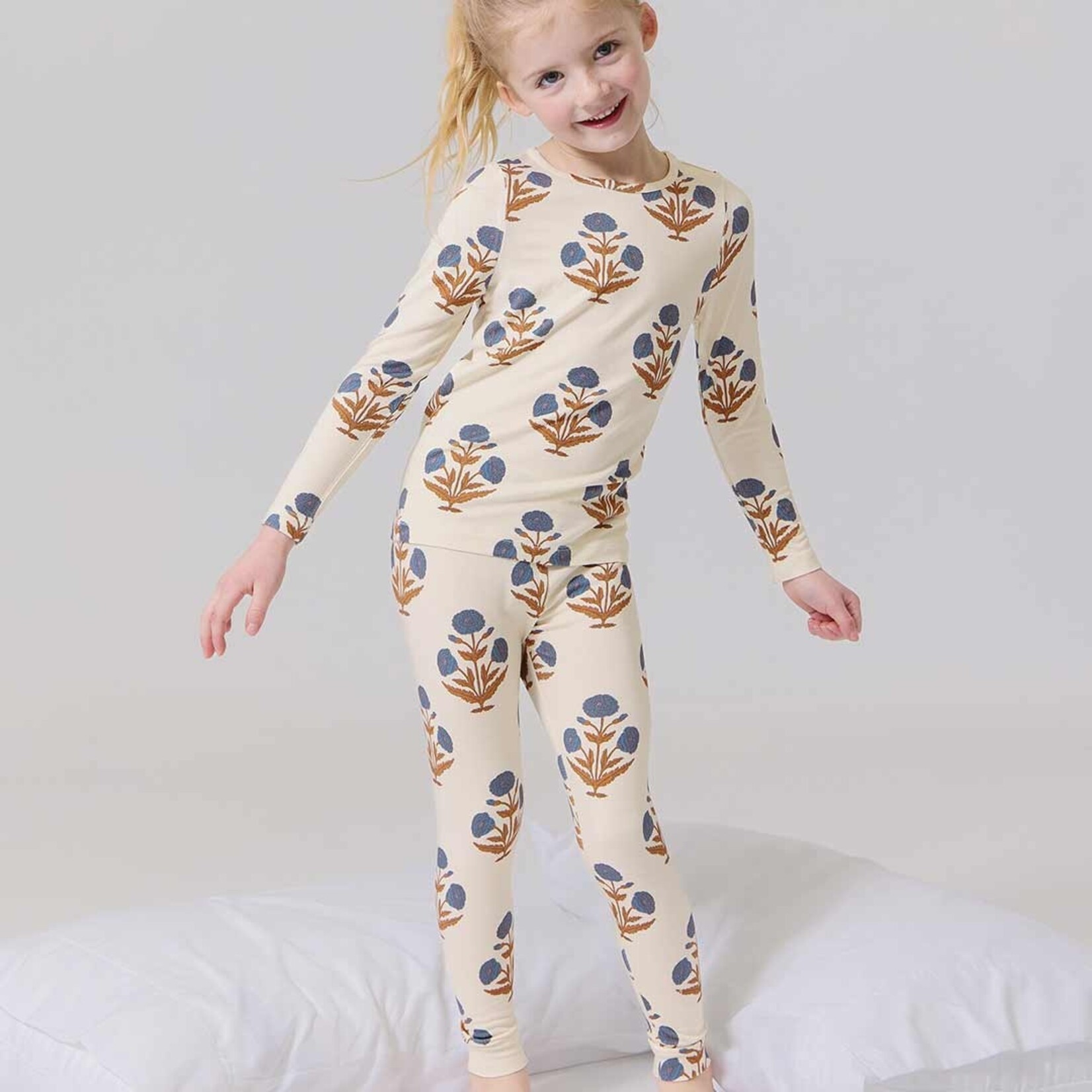 Pink Chicken kids bamboo pj set - dandelion