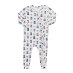 Pink Chicken baby girls ruffle bamboo romper - ballet slippers