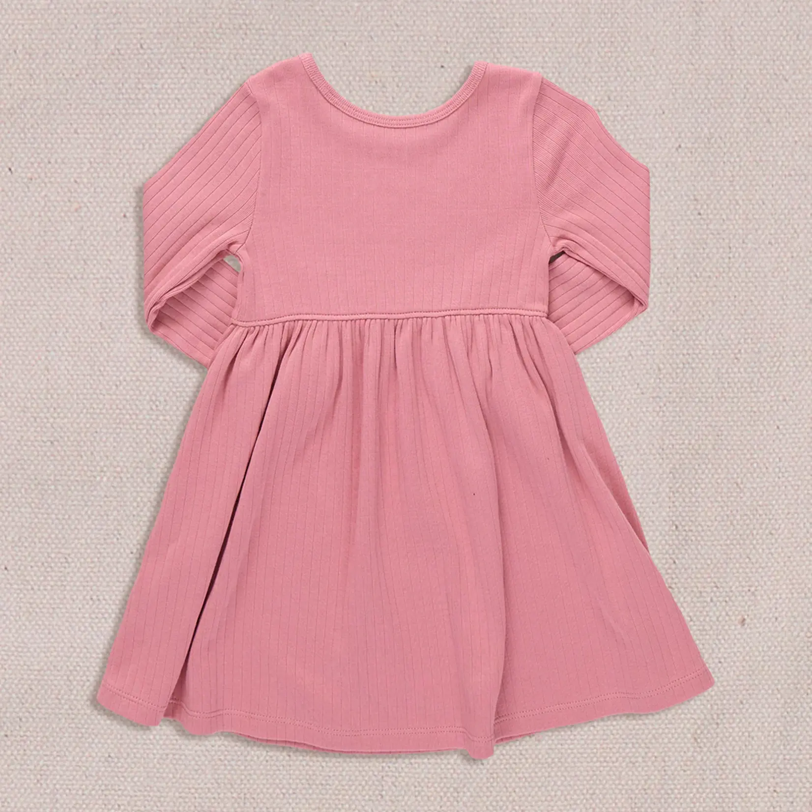 Pink Chicken sunny long sleeve rib dress - dark pink