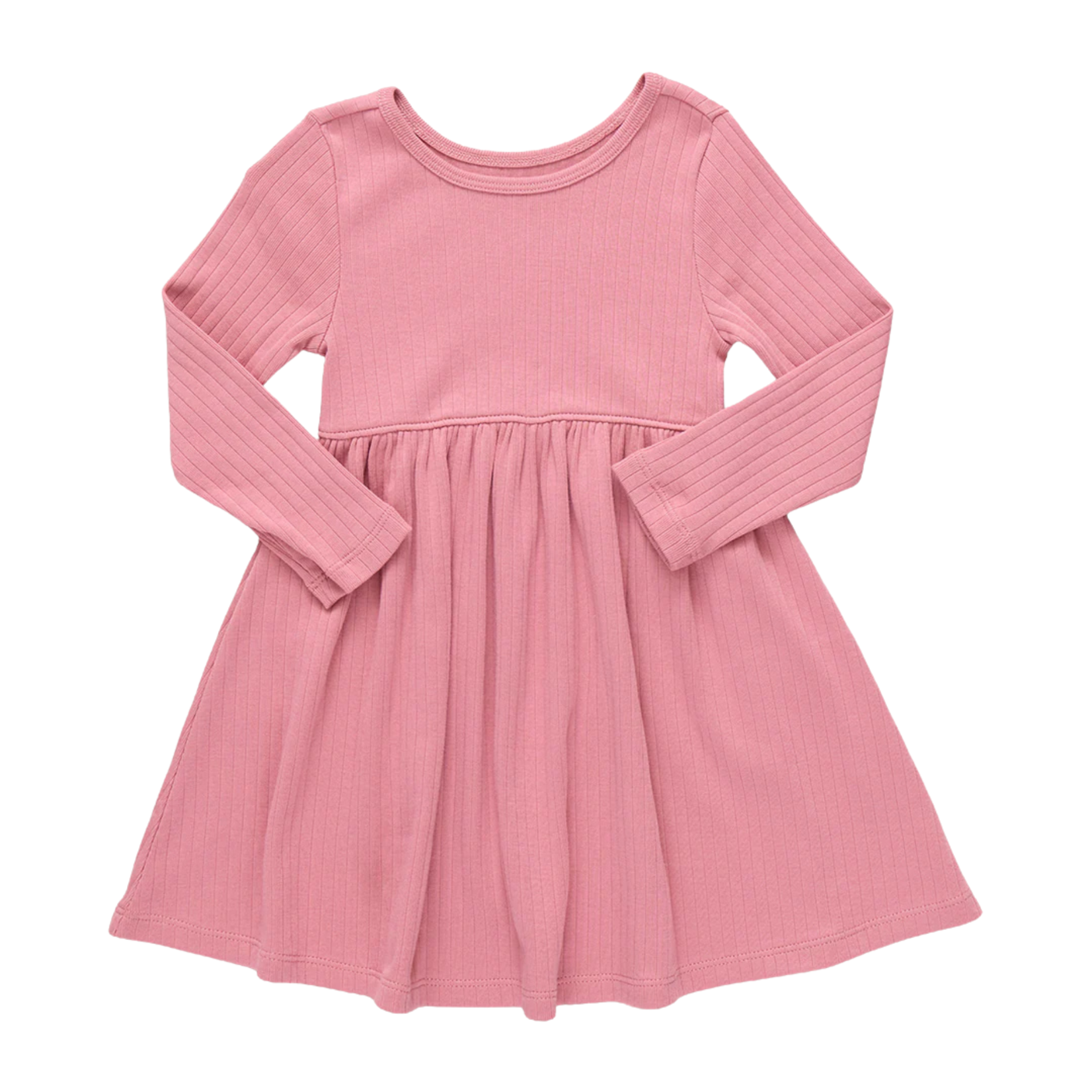 Pink Chicken sunny long sleeve rib dress - dark pink