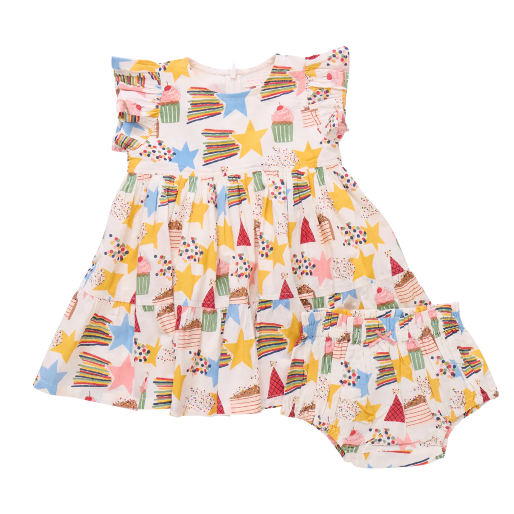 Pink Chicken baby girls jennifer dress set - birthday star