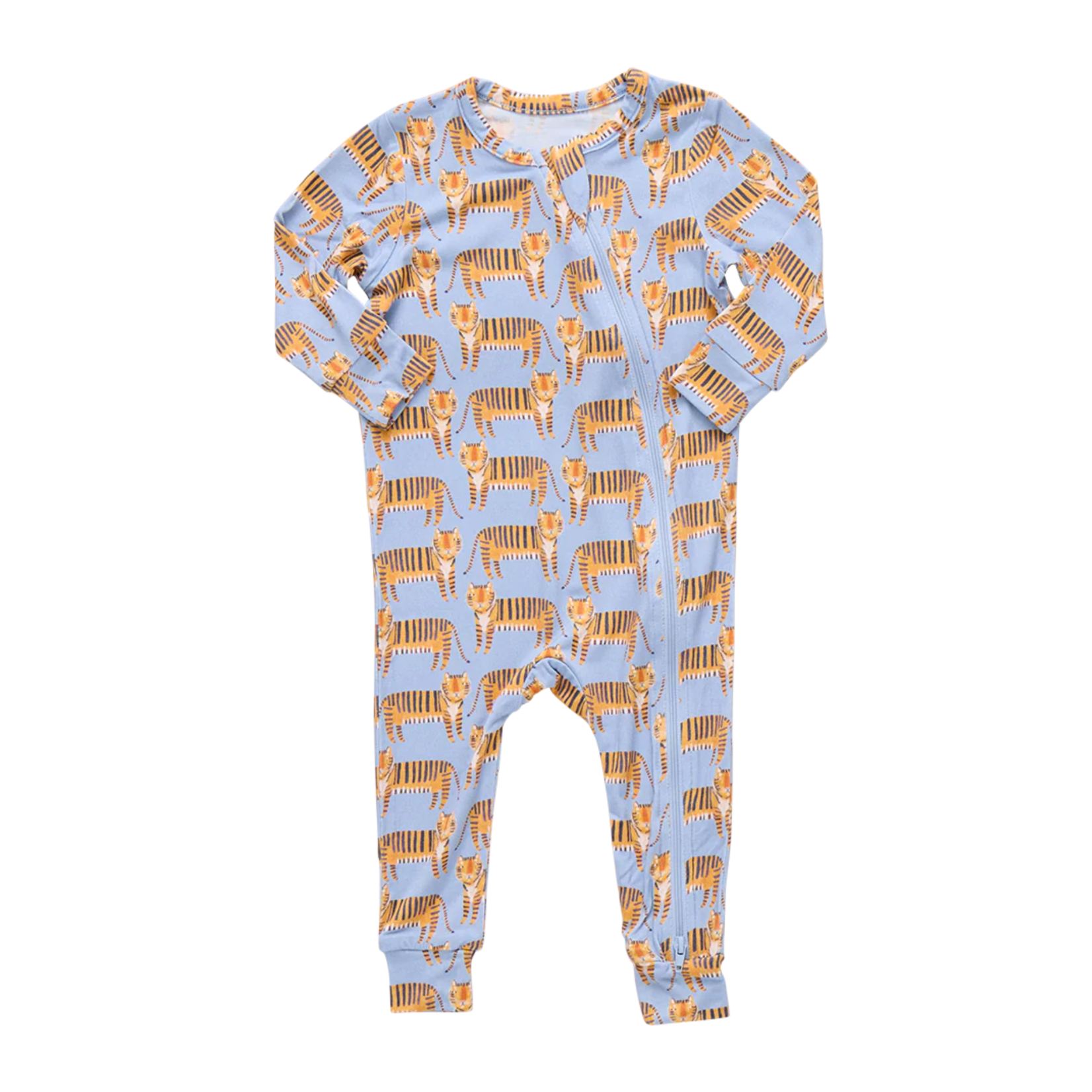 Pink Chicken baby bamboo romper - tigers
