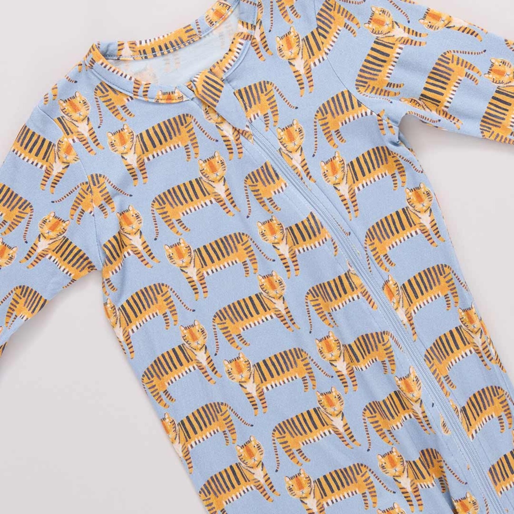 Pink Chicken baby bamboo romper - tigers