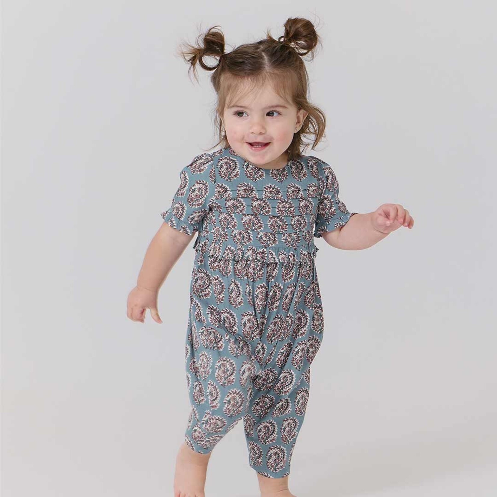 Pink Chicken baby girls raquel jumper - blue paisley