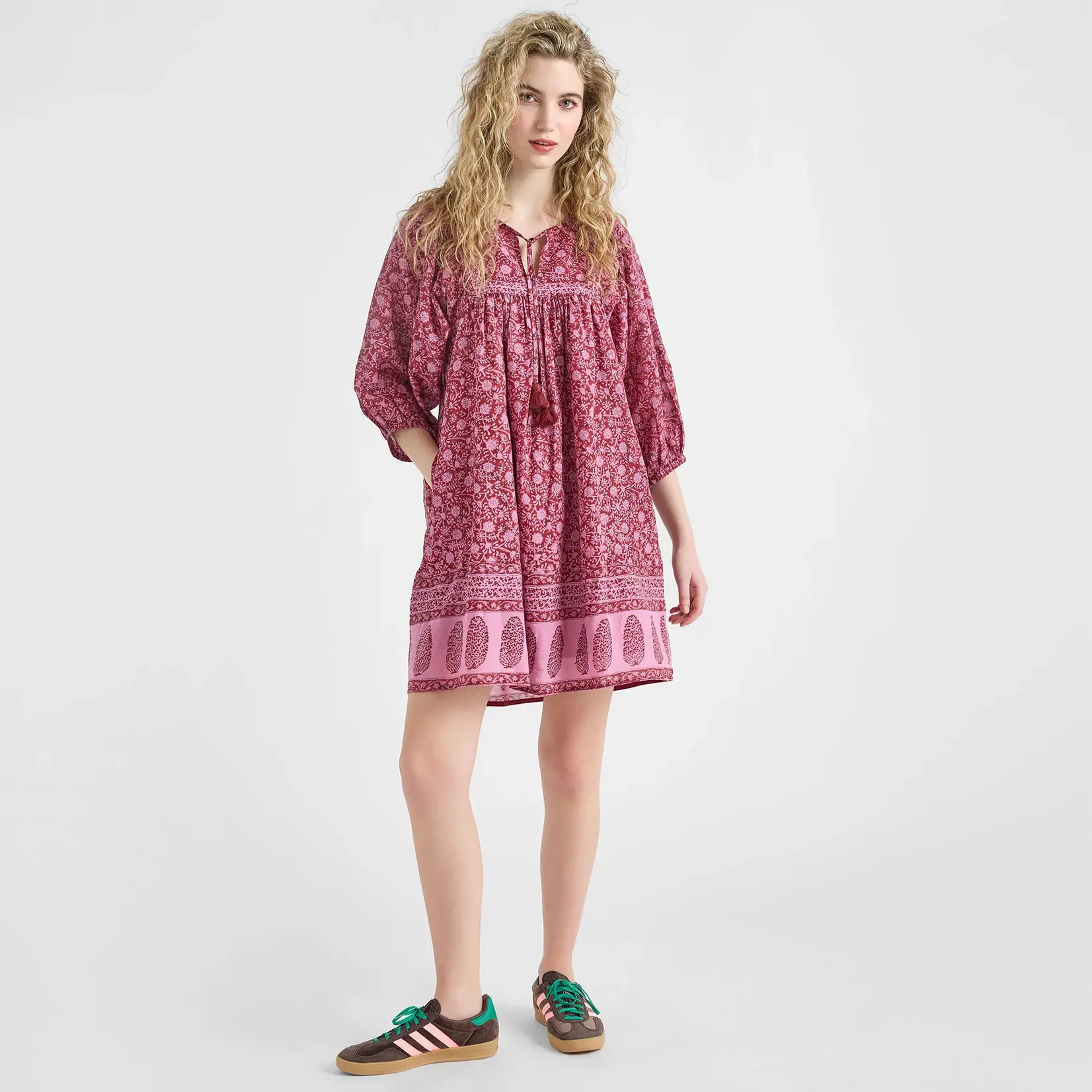 Pink Chicken womens sanaa dress - burgundy garden floral