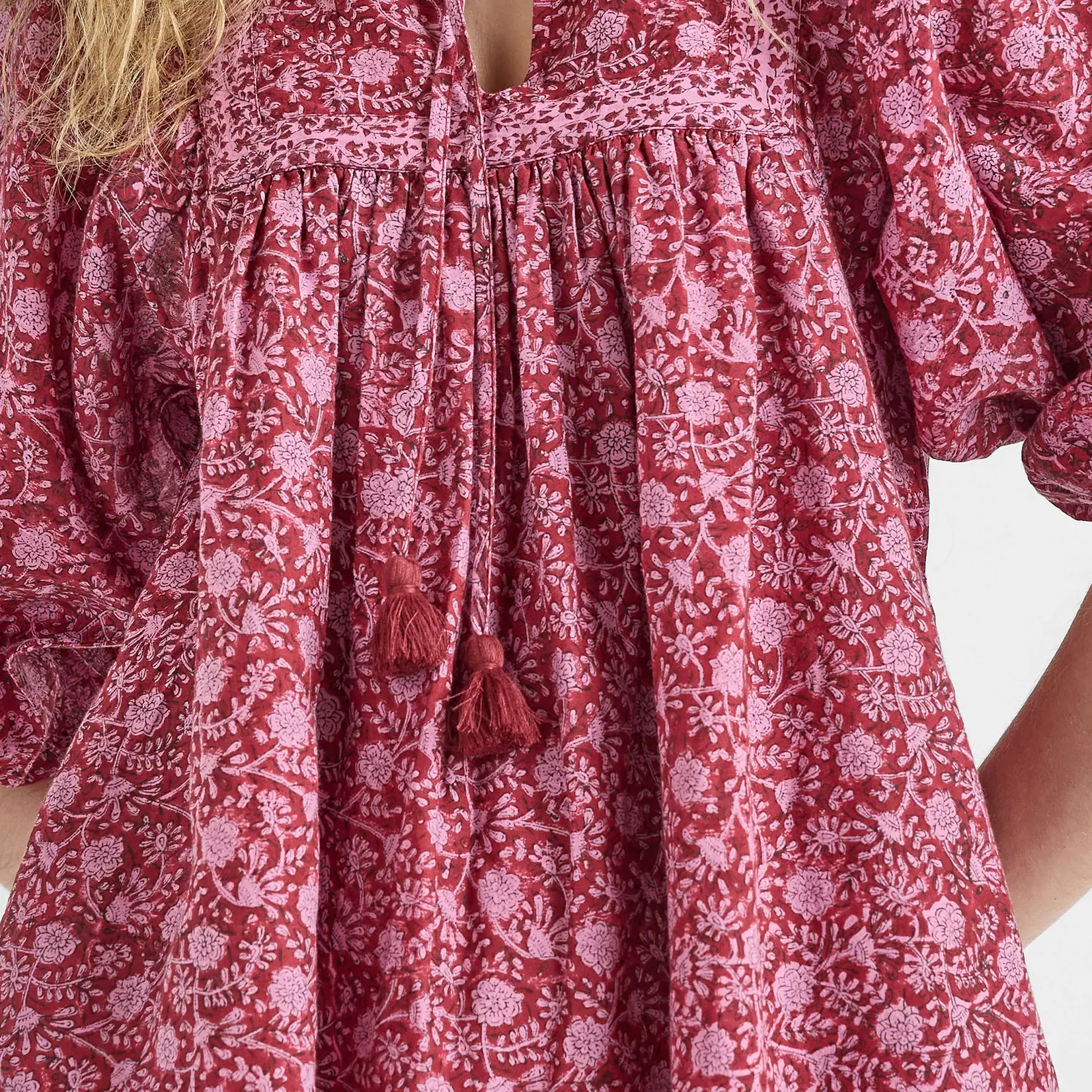 Pink Chicken womens sanaa dress - burgundy garden floral