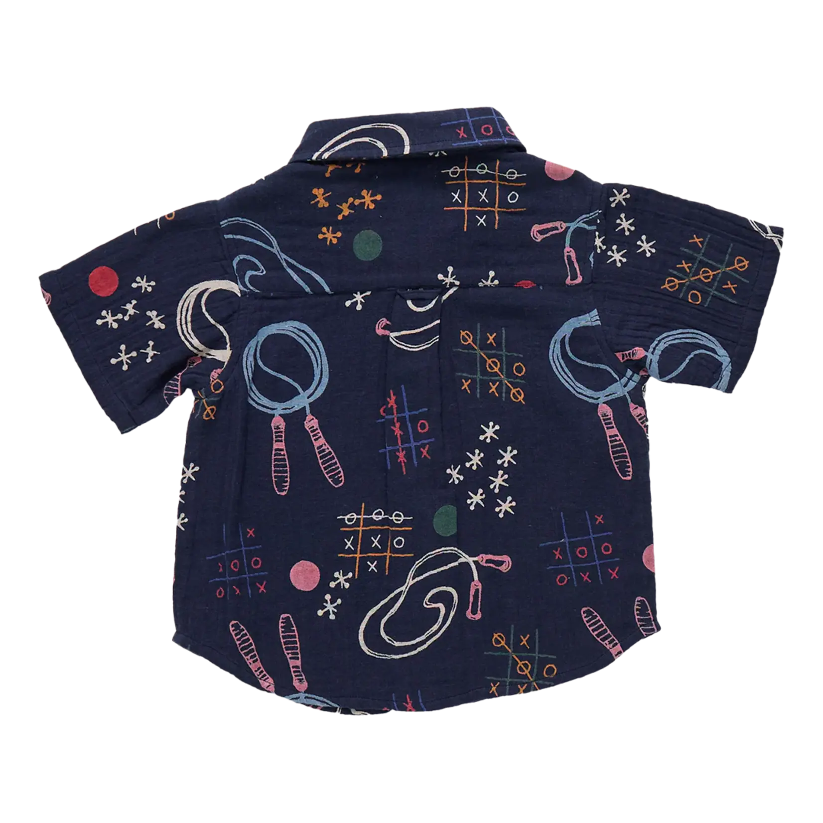 Pink Chicken boys jack shirt - tic tac toe