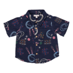 Pink Chicken baby boys jack shirt - tic tac toe