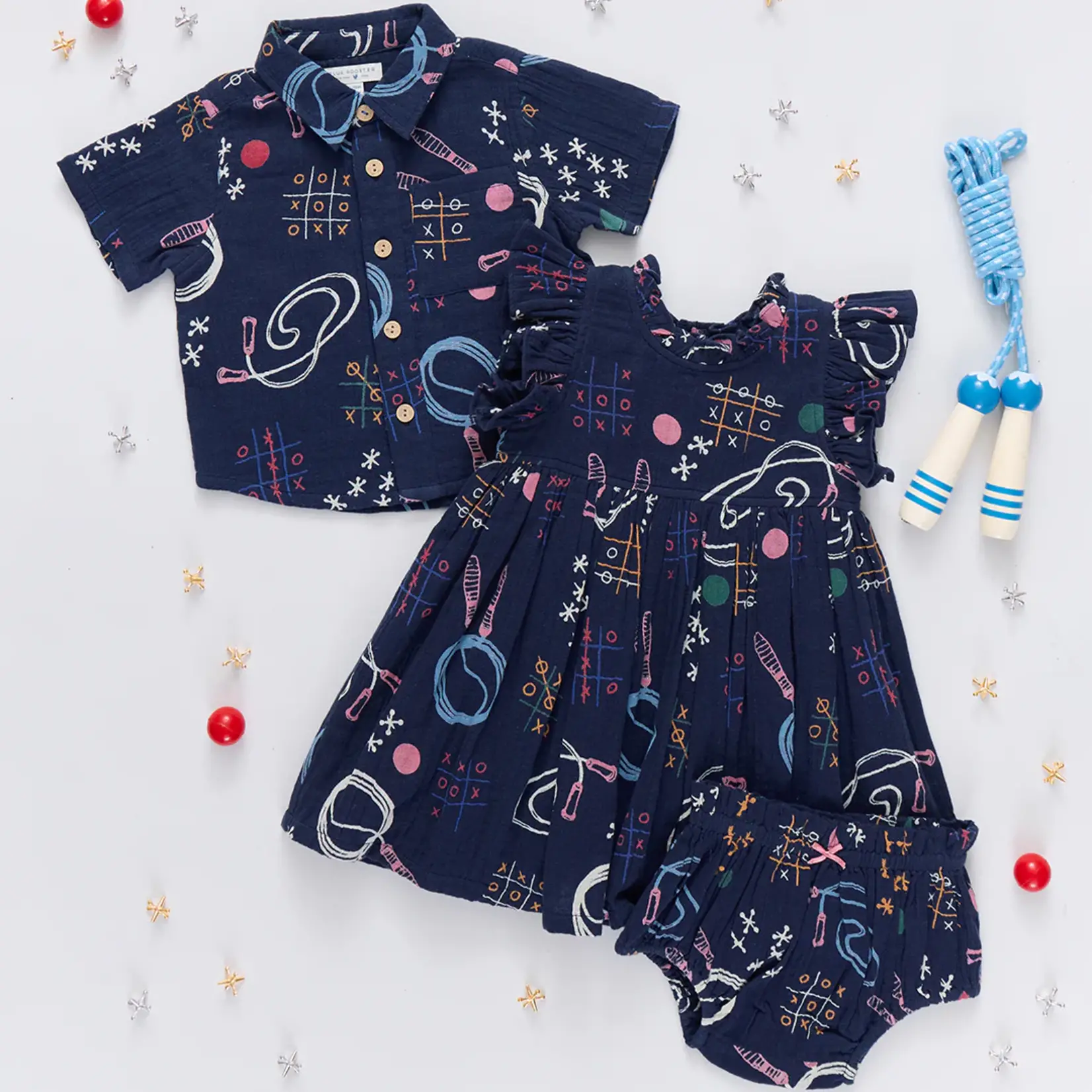 Pink Chicken baby boys jack shirt - tic tac toe